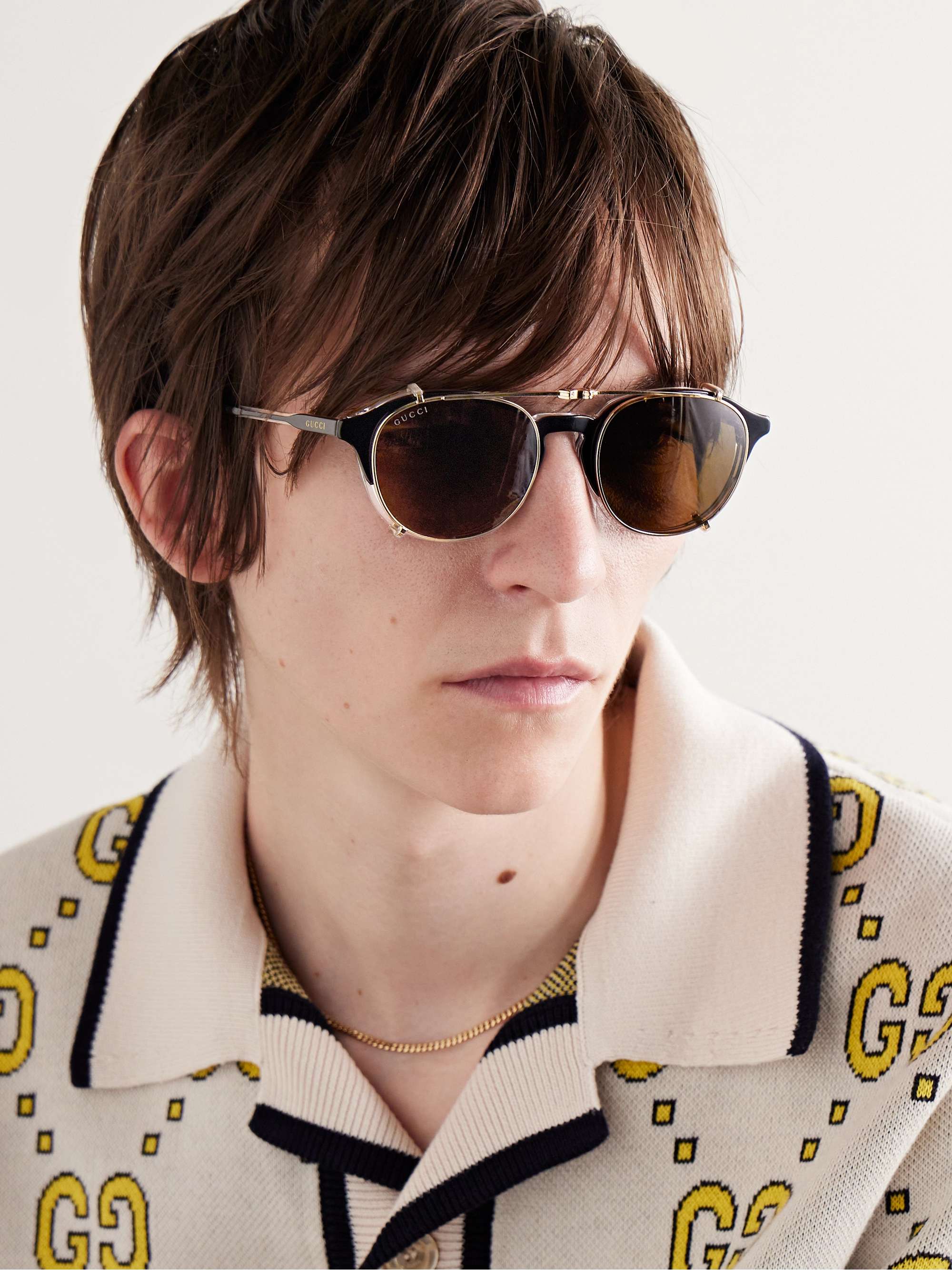 GUCCI Acetate and Gold-Tone Sunglasses for Men | MR PORTER