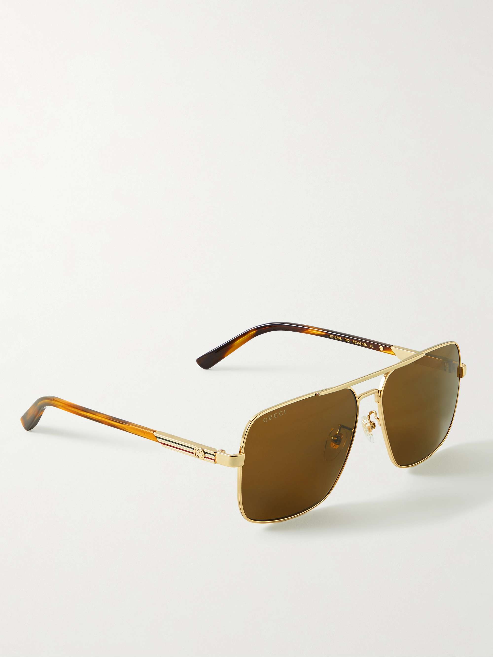 GUCCI EYEWEAR Aviator-Style Gold-Tone Sunglasses
