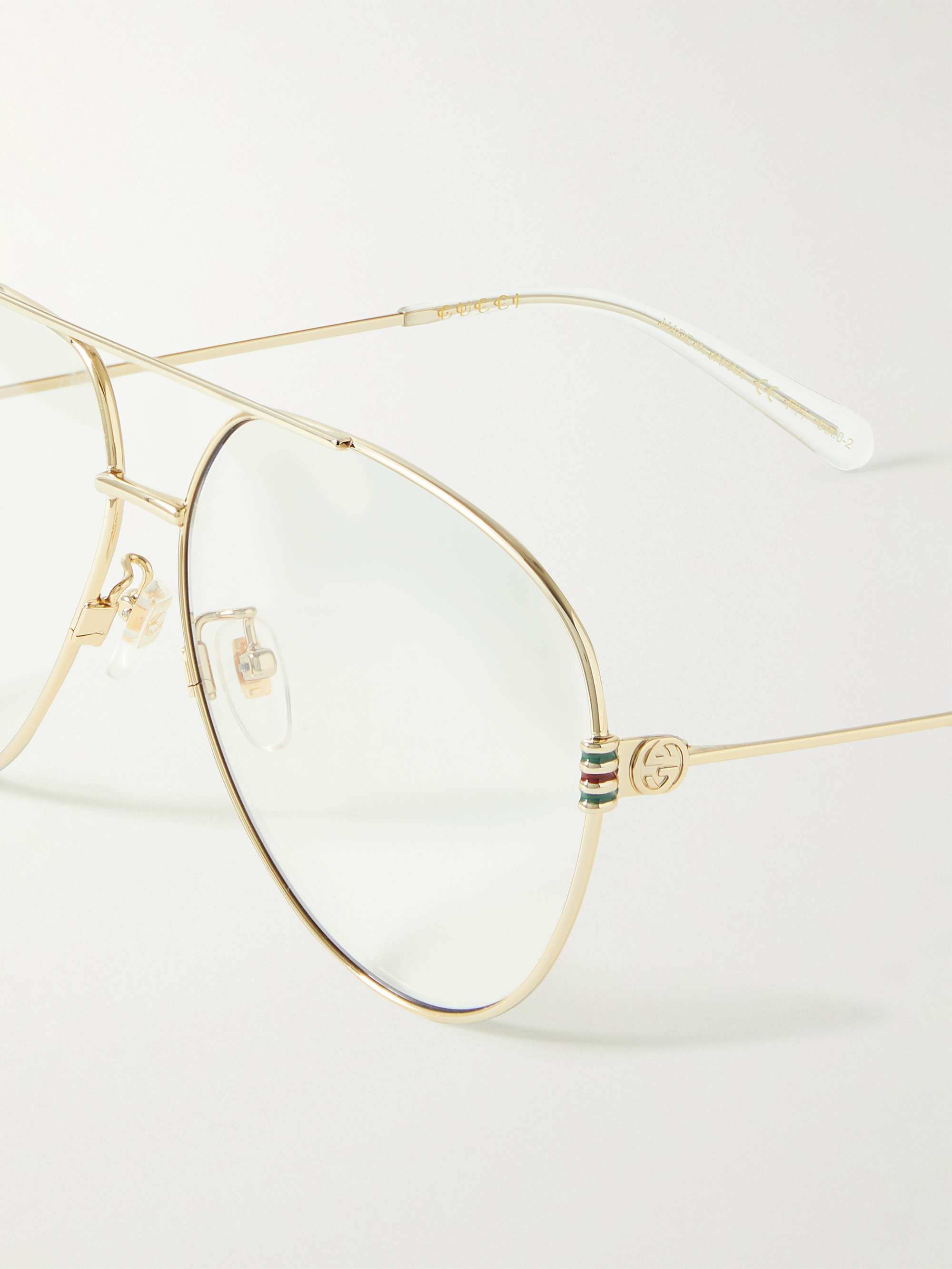 GUCCI EYEWEAR Aviator-Style Gold-Tone Sunglasses