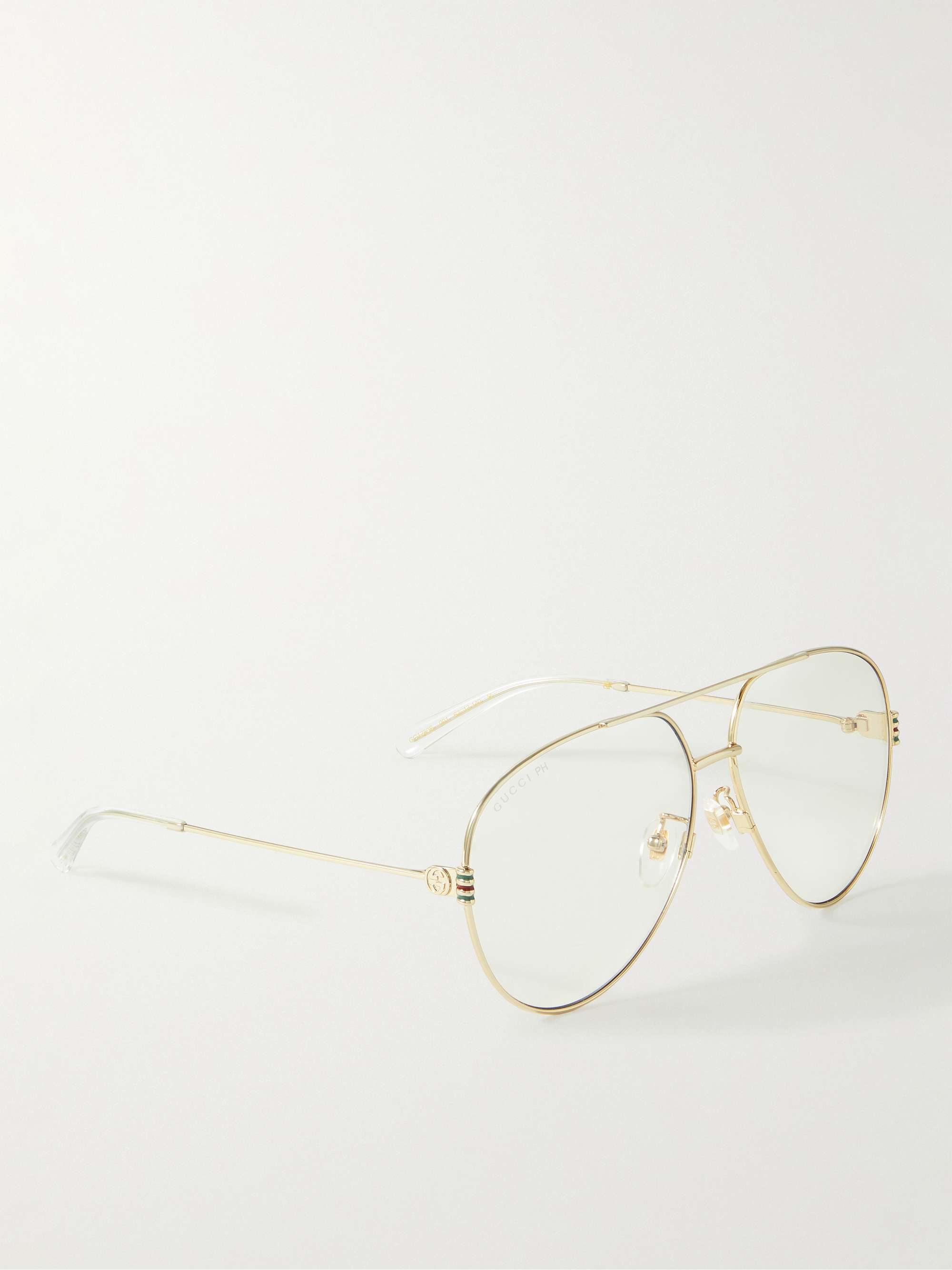 GUCCI EYEWEAR Aviator-Style Gold-Tone Sunglasses