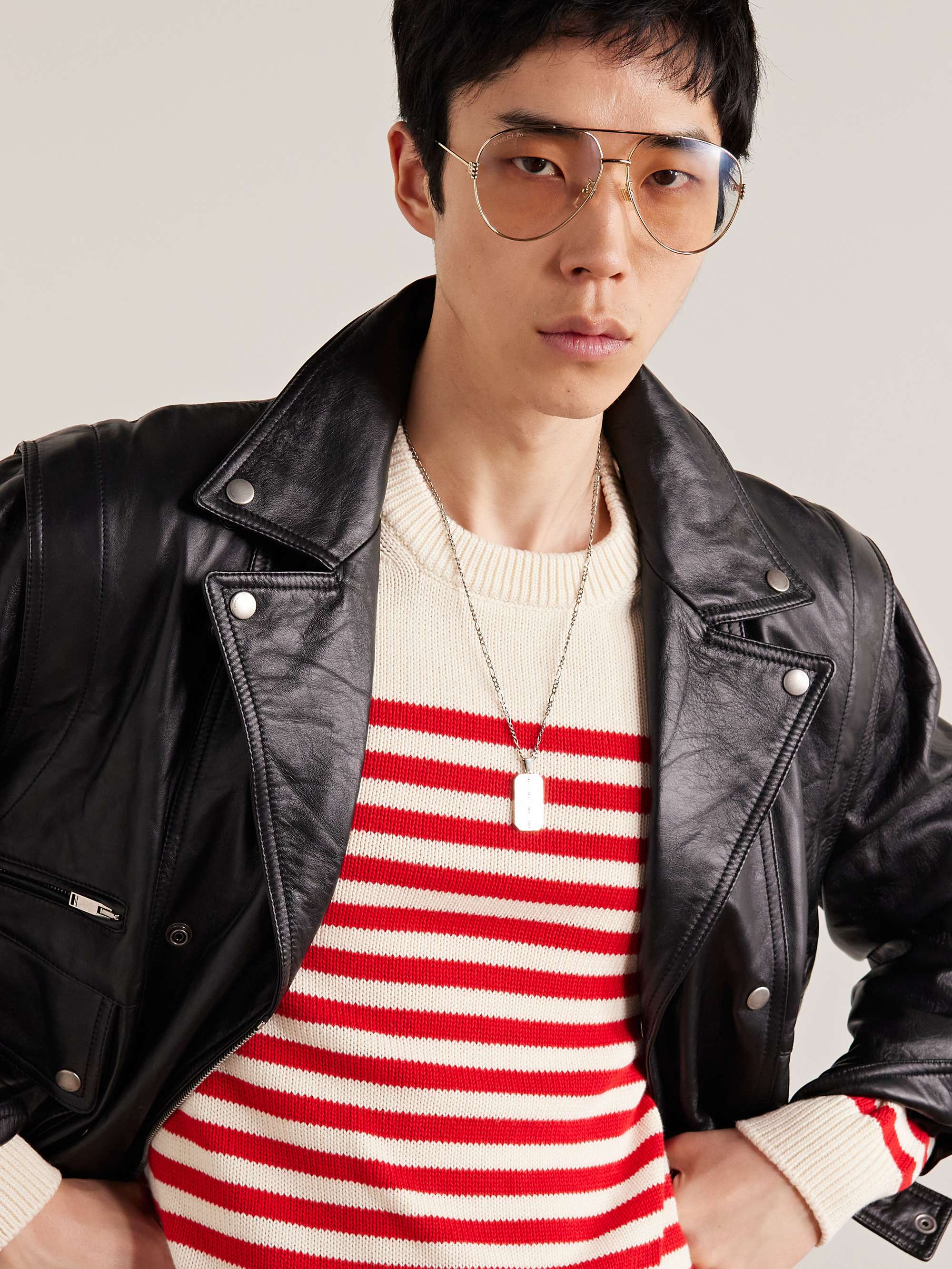 GUCCI EYEWEAR Aviator-Style Gold-Tone Sunglasses