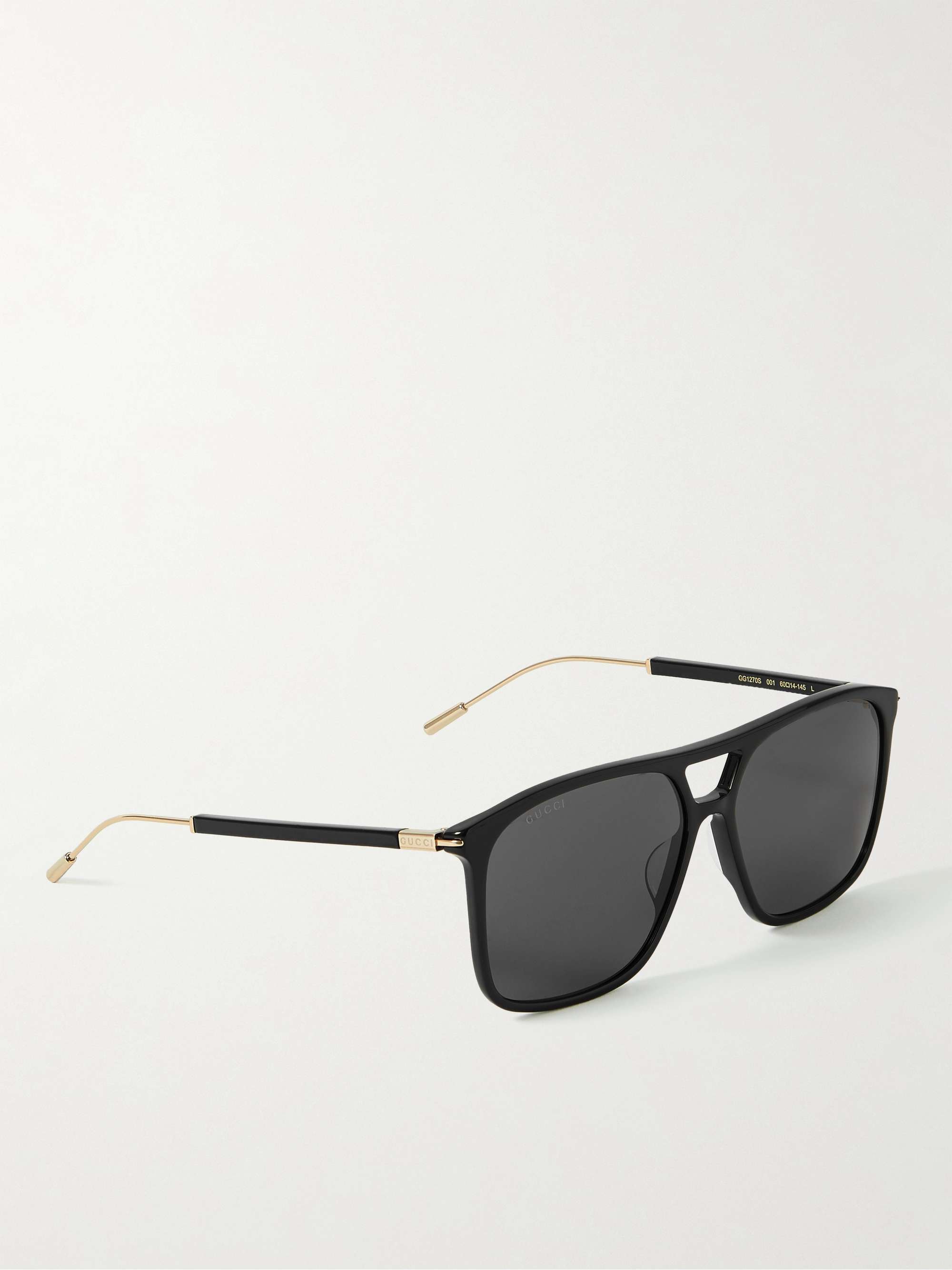 GUCCI EYEWEAR Aviator-Style Gold-Tone and Acetate Sunglasses