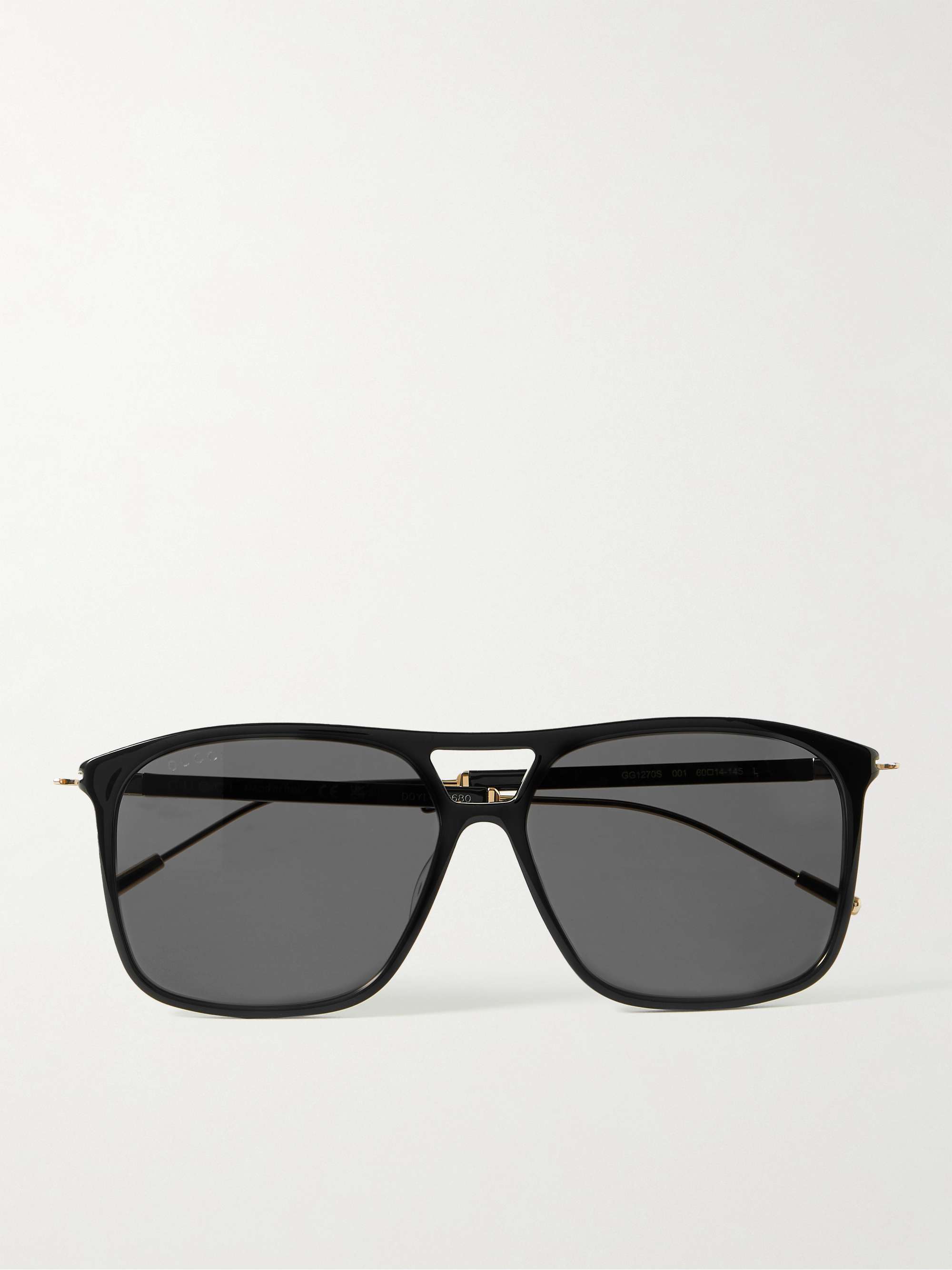 GUCCI EYEWEAR Aviator-Style Gold-Tone and Acetate Sunglasses