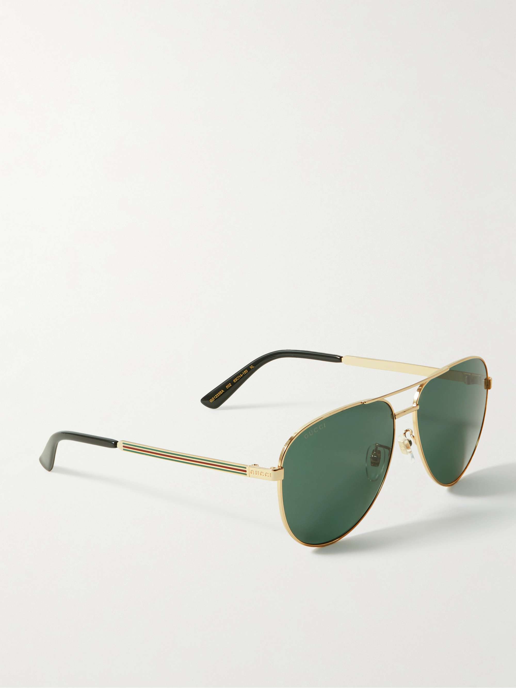 GUCCI EYEWEAR Aviator-Style Gold-Tone Sunglasses