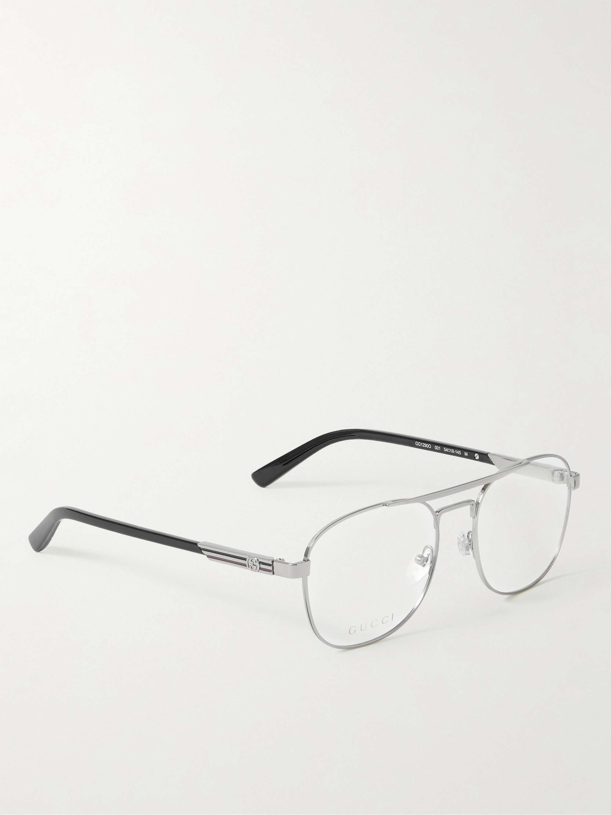 GUCCI EYEWEAR Aviator-Style Silver-Tone Optical Glasses