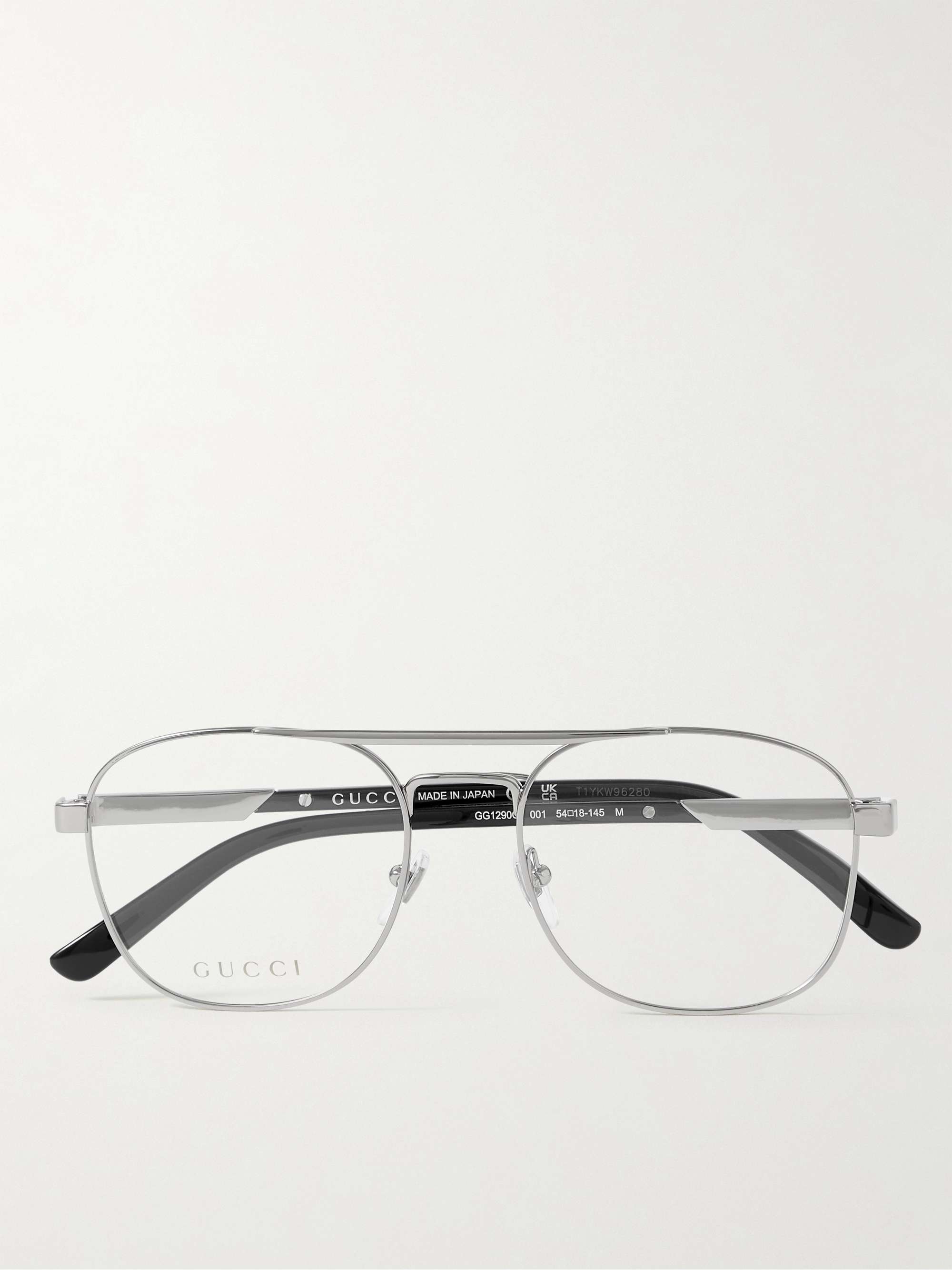 GUCCI EYEWEAR Aviator-Style Silver-Tone Optical Glasses