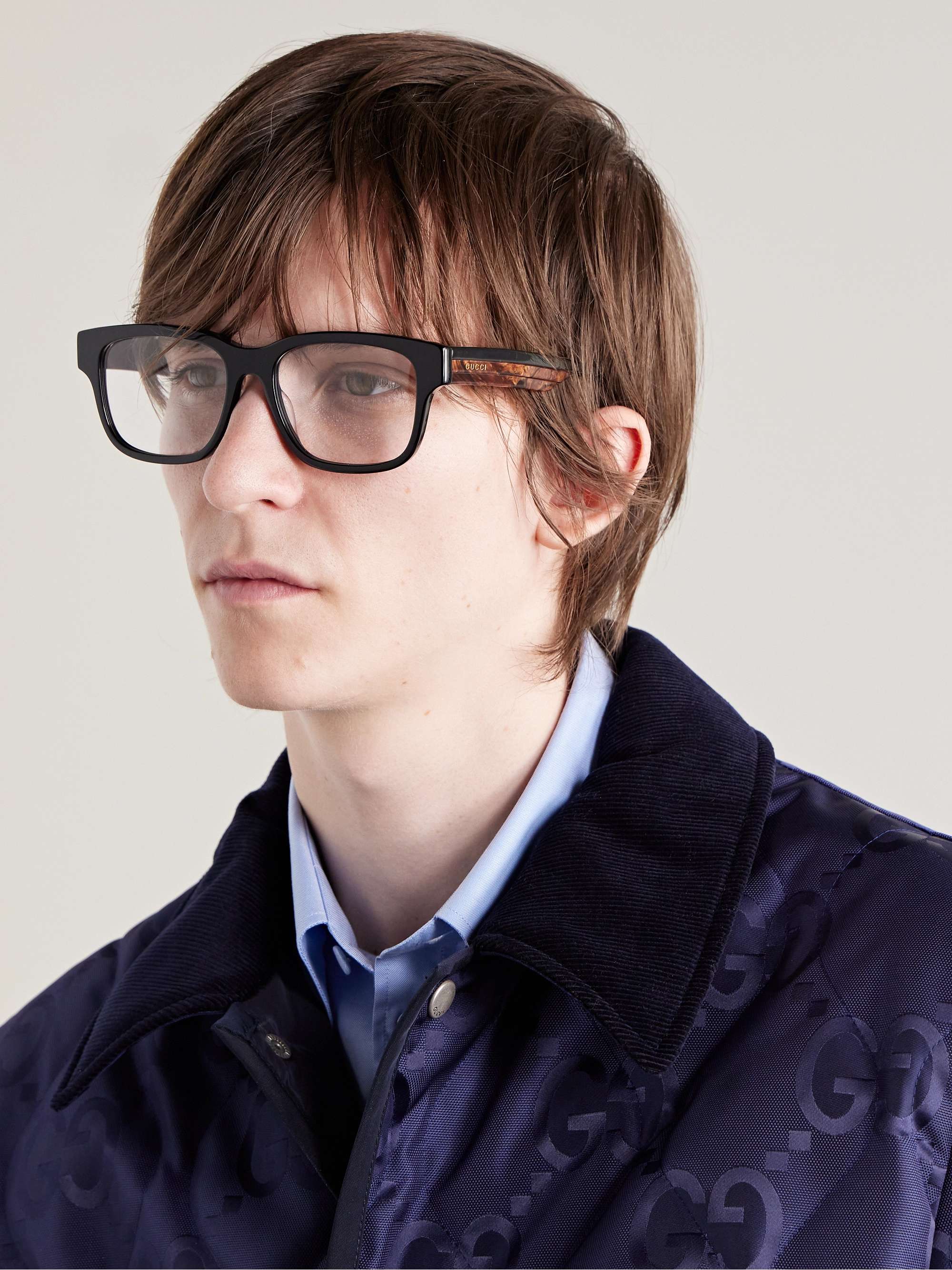GUCCI EYEWEAR D-Frame Two-Tone Acetate Optical Glasses