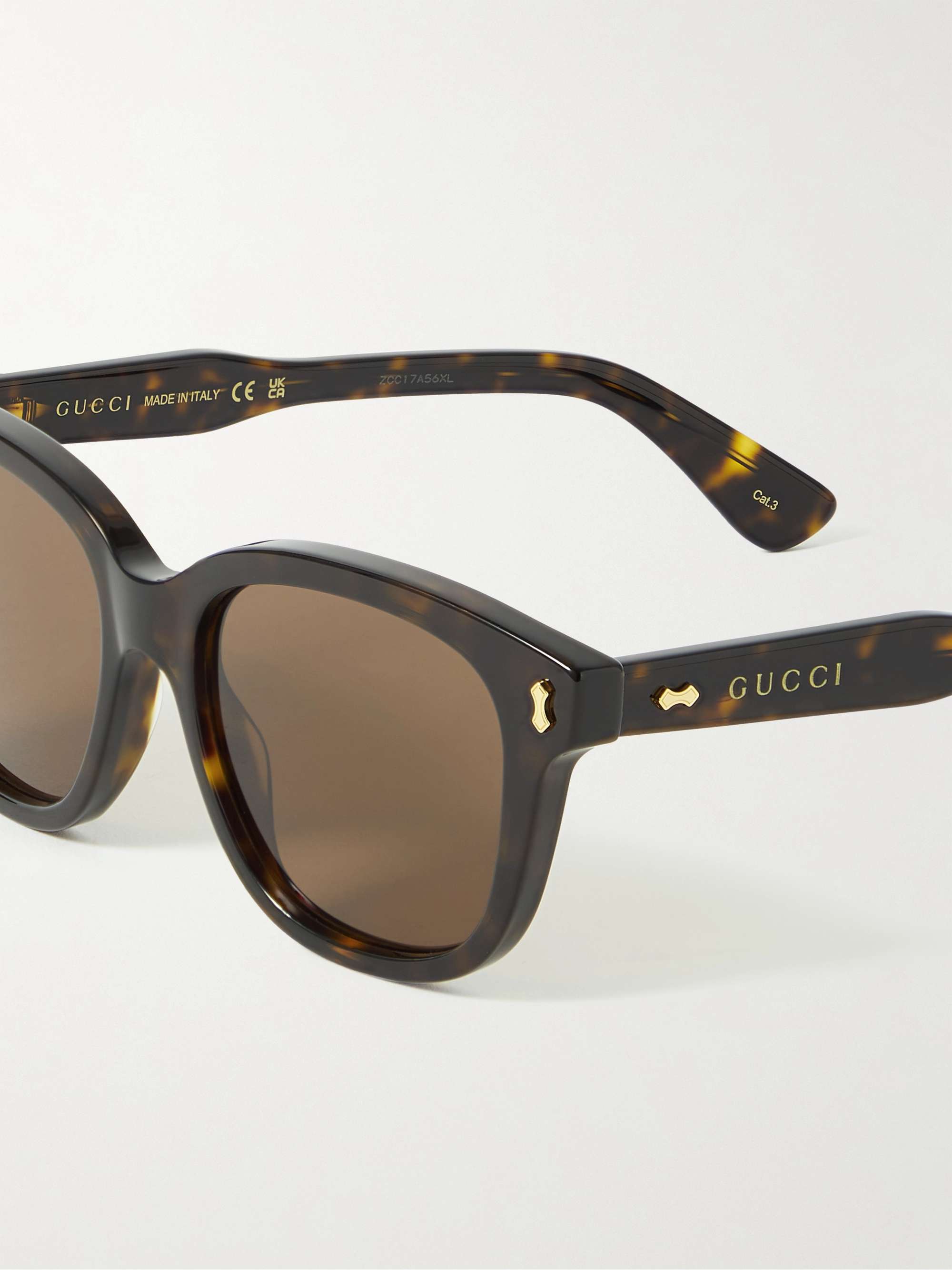 GUCCI EYEWEAR Square-Frame Tortoiseshell Acetate Sunglasses