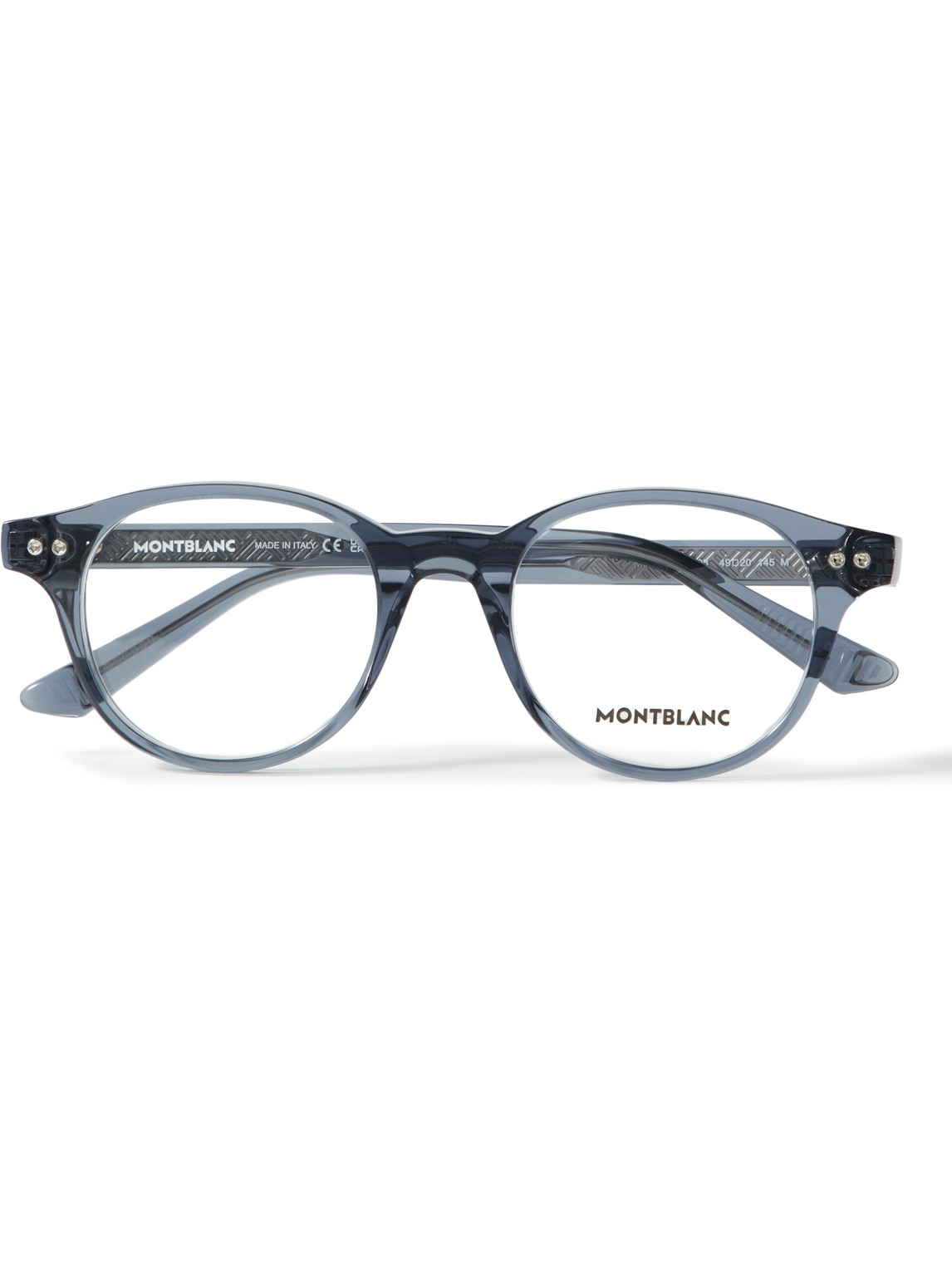 Montblanc Round-frame Acetate Optical Glasses In Blue