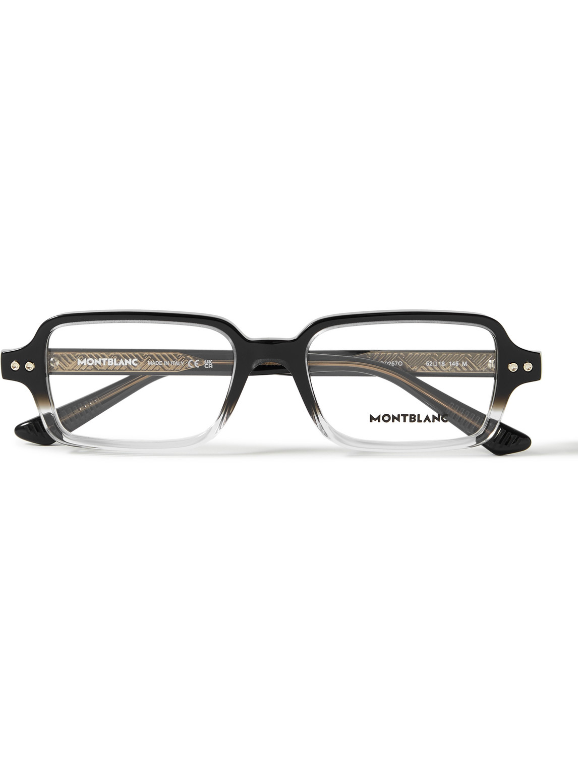 Montblanc Rectangular-frame Acetate Optical Glasses In Black