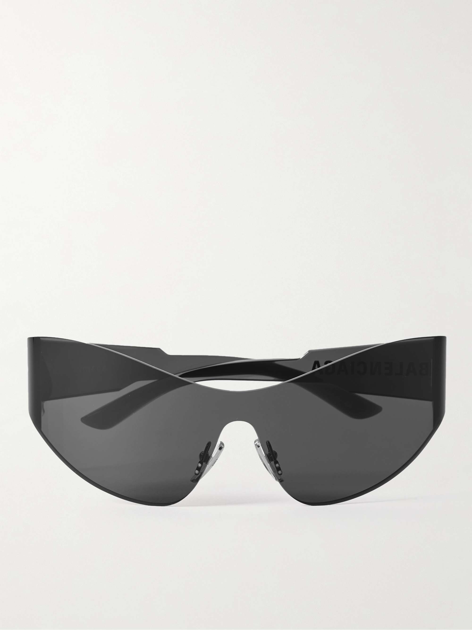 Balenciaga Black Oversized Flat Top Sunglasses Balenciaga