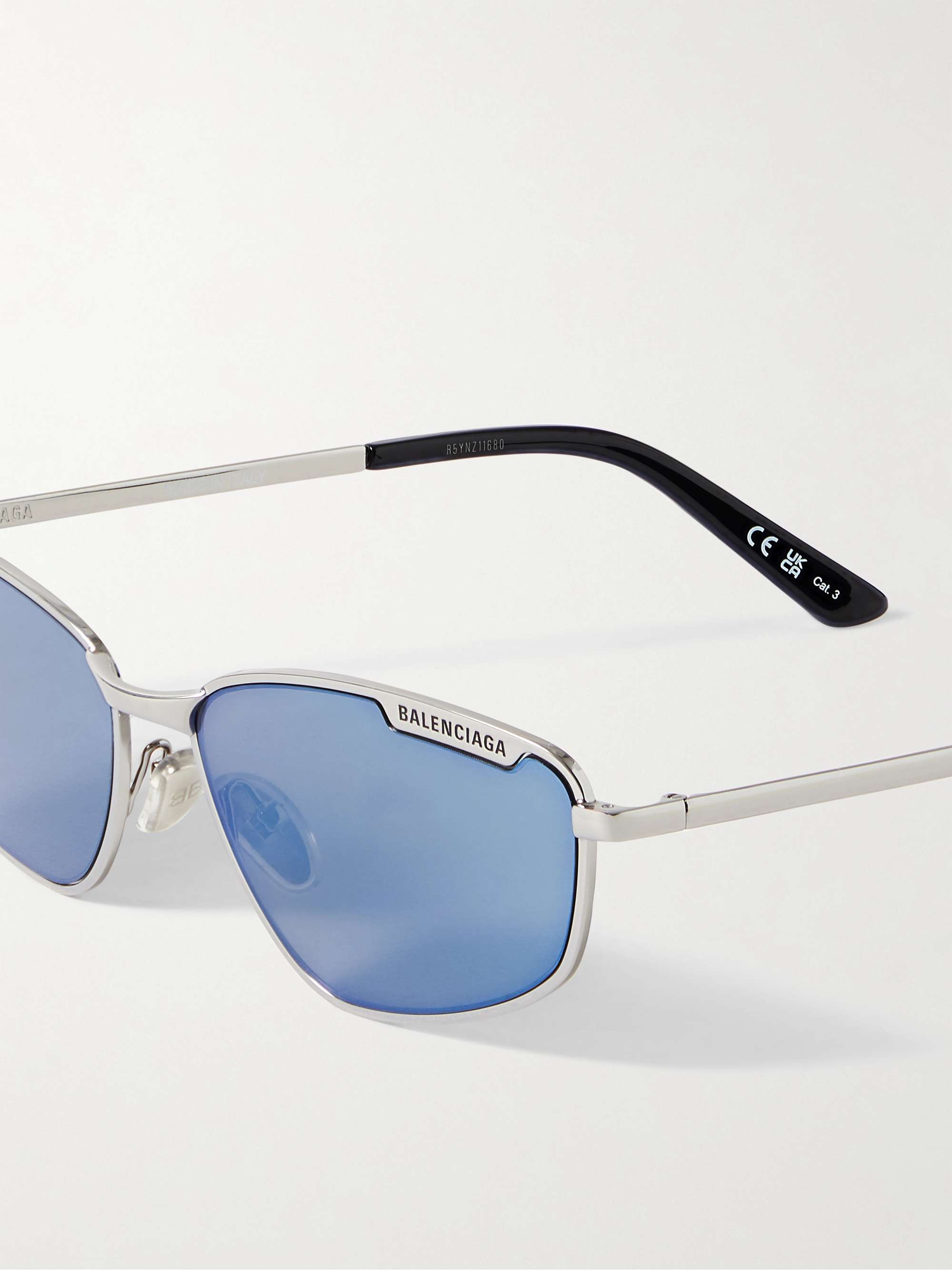 BALENCIAGA EYEWEAR Cat-Eye Silver-Tone Sunglasses