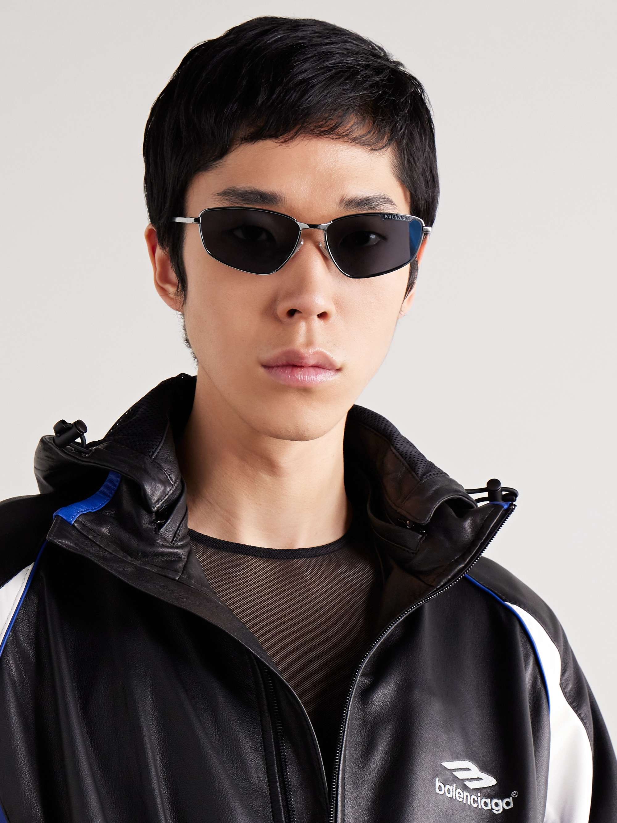 BALENCIAGA EYEWEAR Cat-Eye Silver-Tone Sunglasses for Men | MR PORTER