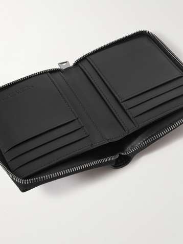Mens leather zip wallet deals