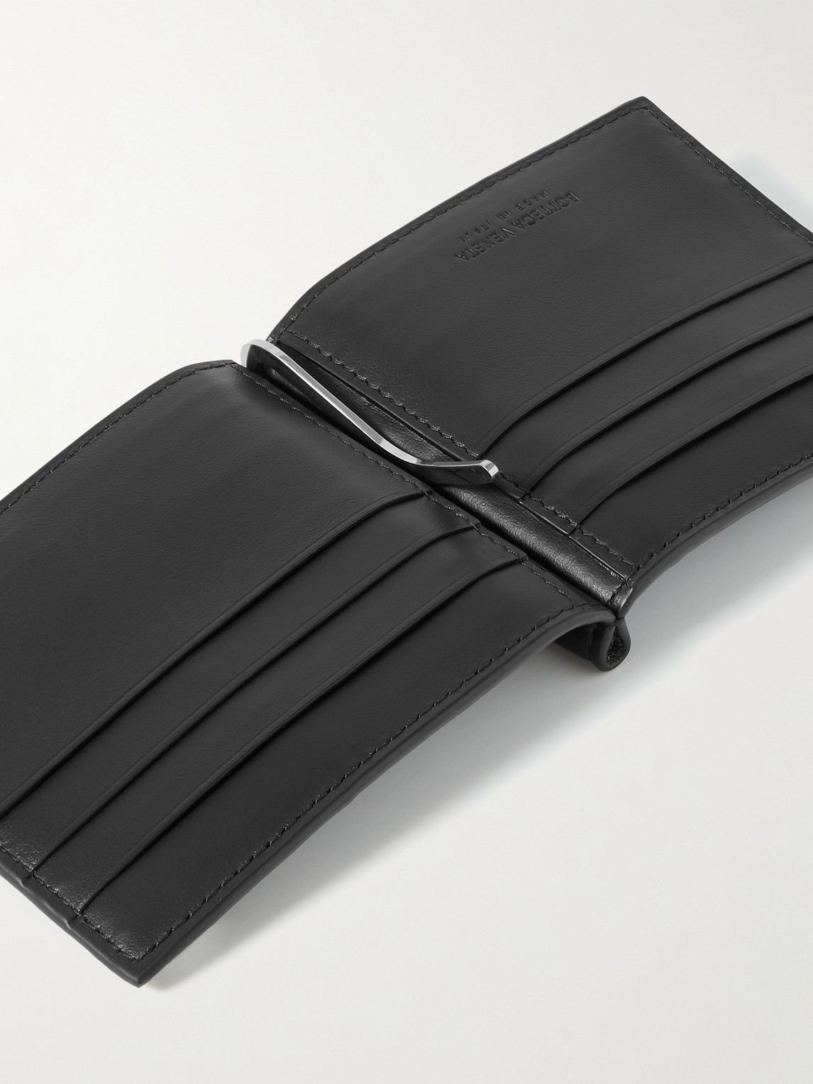Shop Bottega Veneta Cassette Intrecciato Leather Bifold Cardholder With Money Clip In Black
