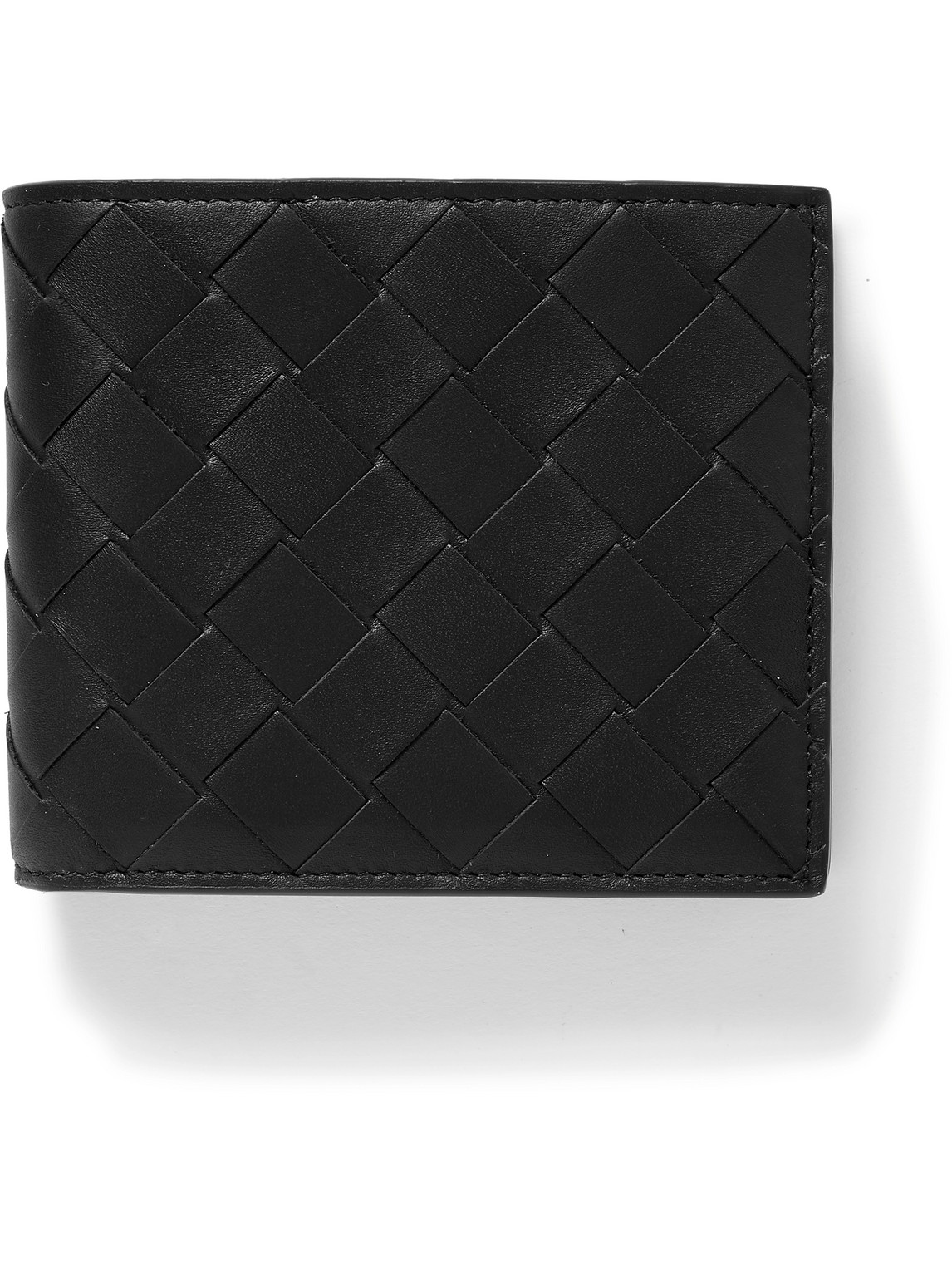 Bottega Veneta Intrecciato Leather Billfold Wallet In Black