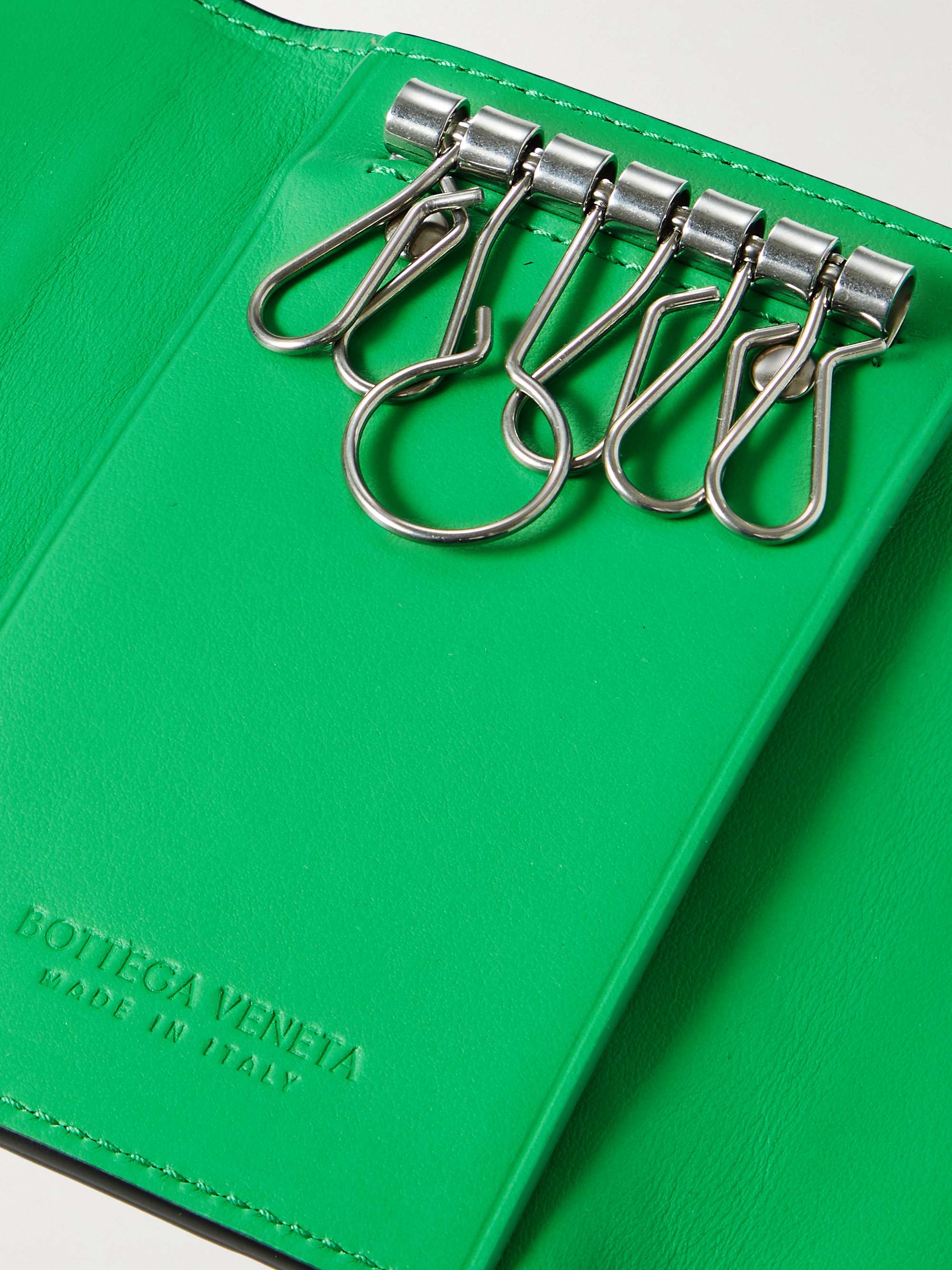 Bottega Veneta® Men's Intreccio Long Key Ring in Dark green. Shop