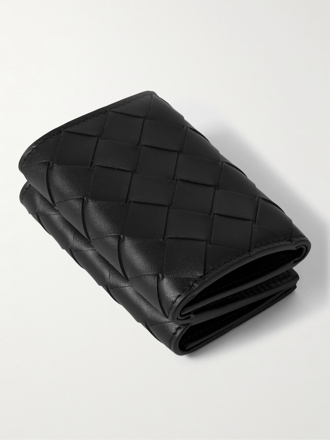 Intrecciato Leather Trifold Wallet — 2
