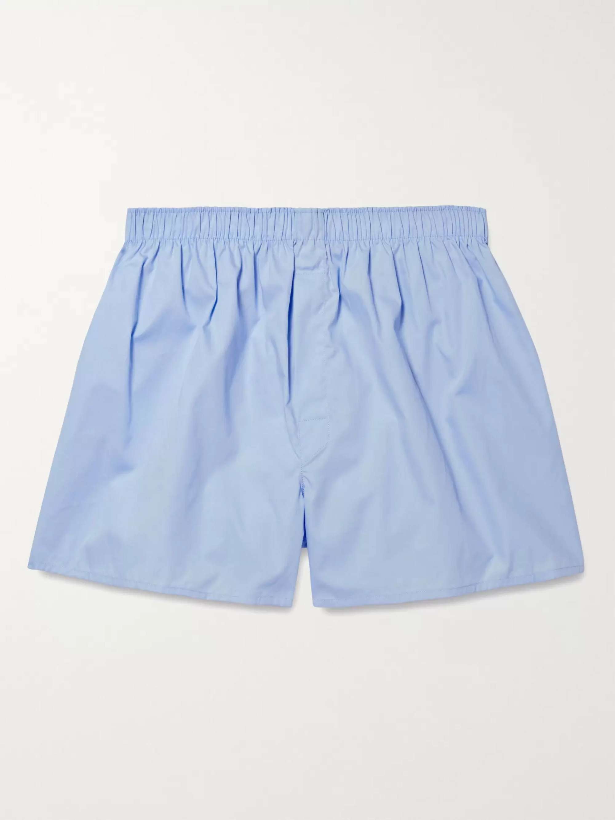 Sunspel Woven Boxer Short – Plain Blue