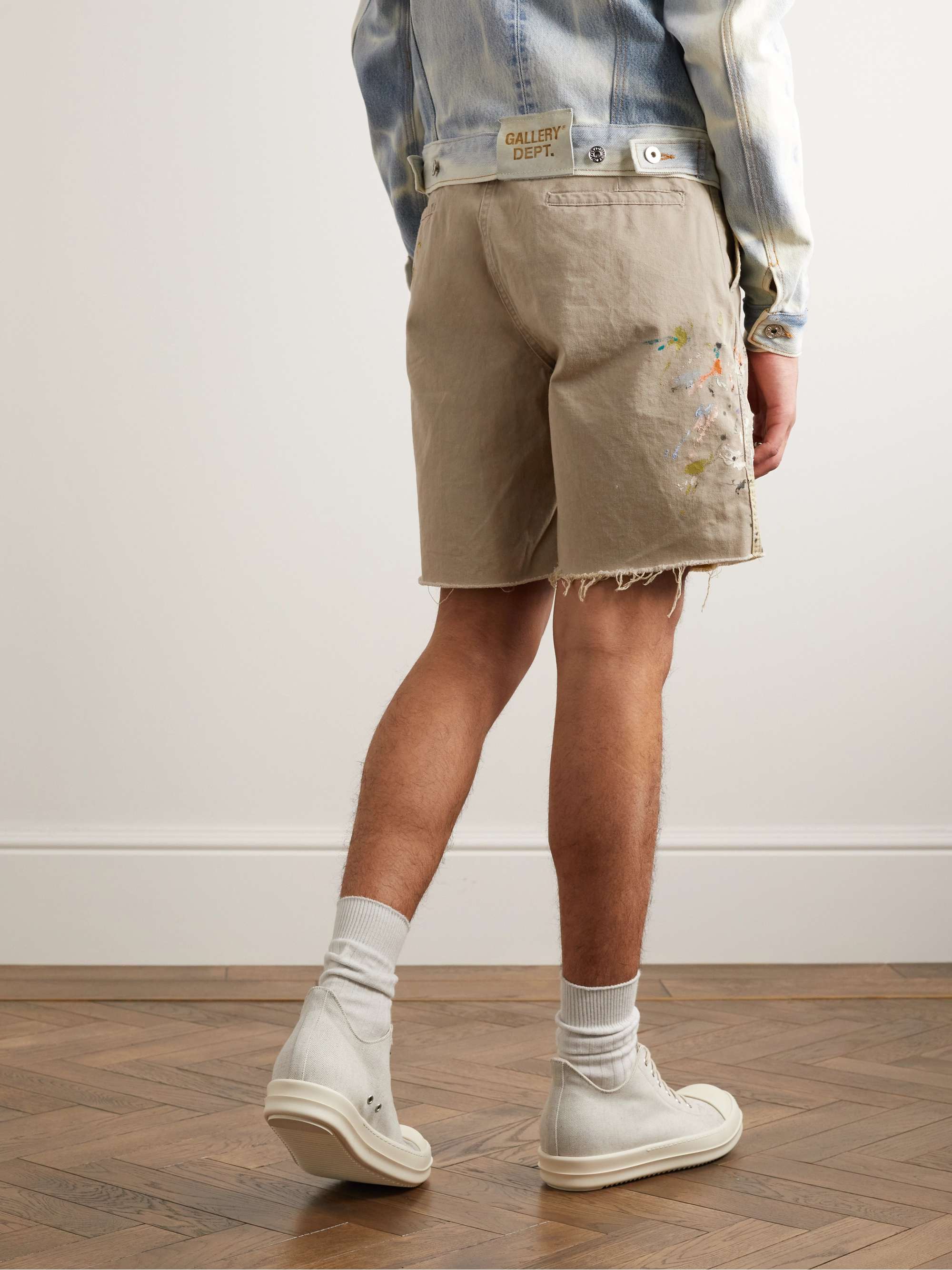 GALLERY DEPT. Ricky Straight-Leg Distressed Cotton-Twill Shorts