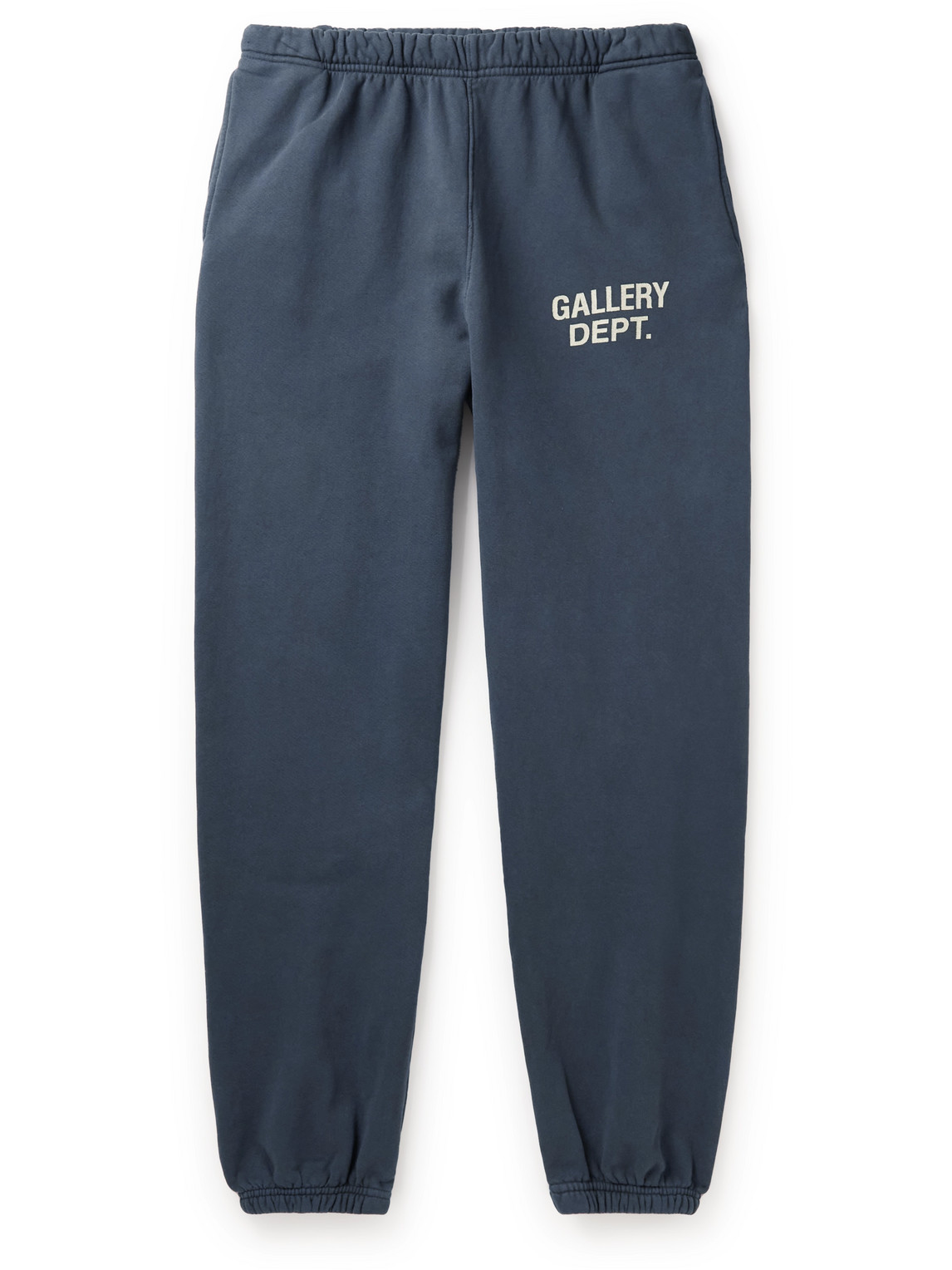 Gallery Dept. Tapered Logo-print Cotton-jersey Swetpants In Blue