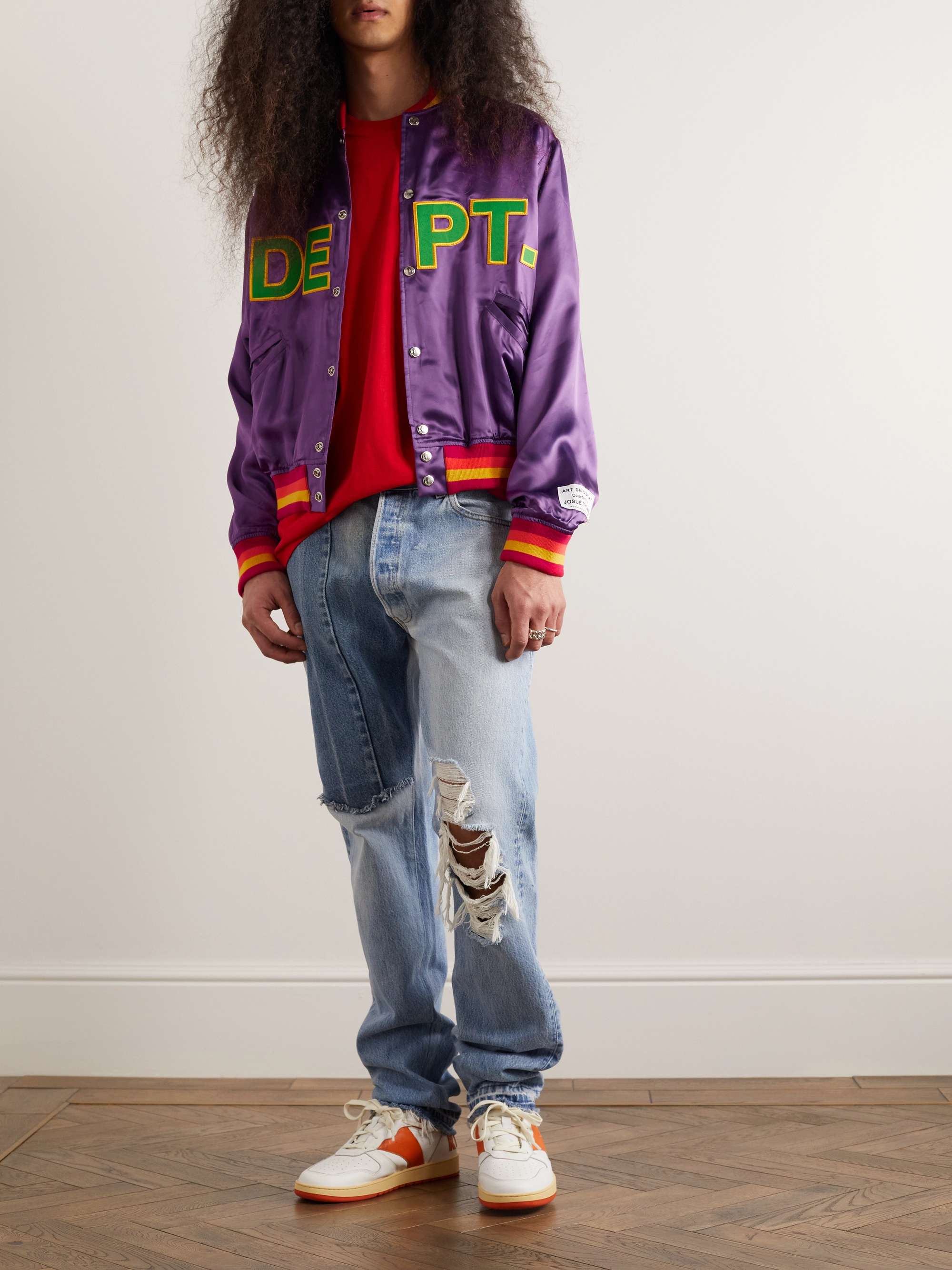 GALLERY DEPT. MVP Embroidered Satin Bomber Jacket