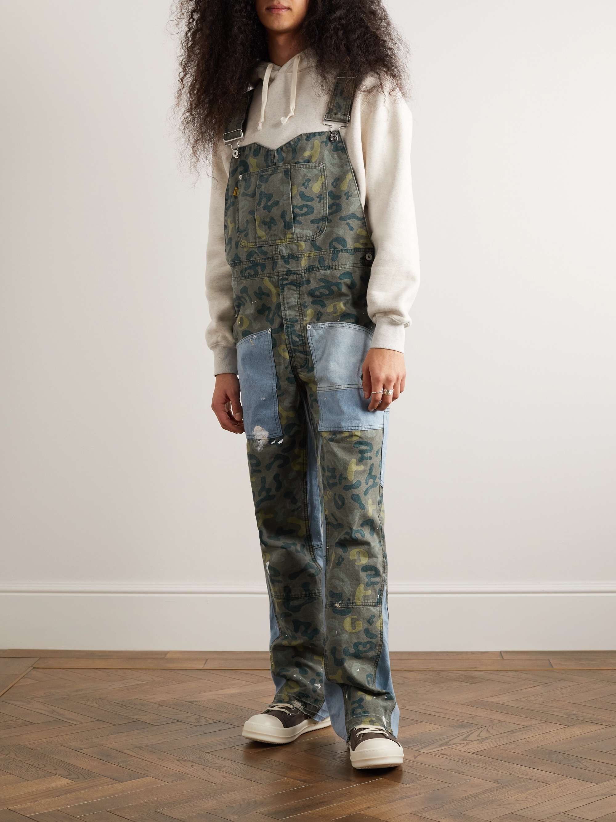 GALLERY DEPT. Flared Paint-Splattered Camouflage-Print Overalls