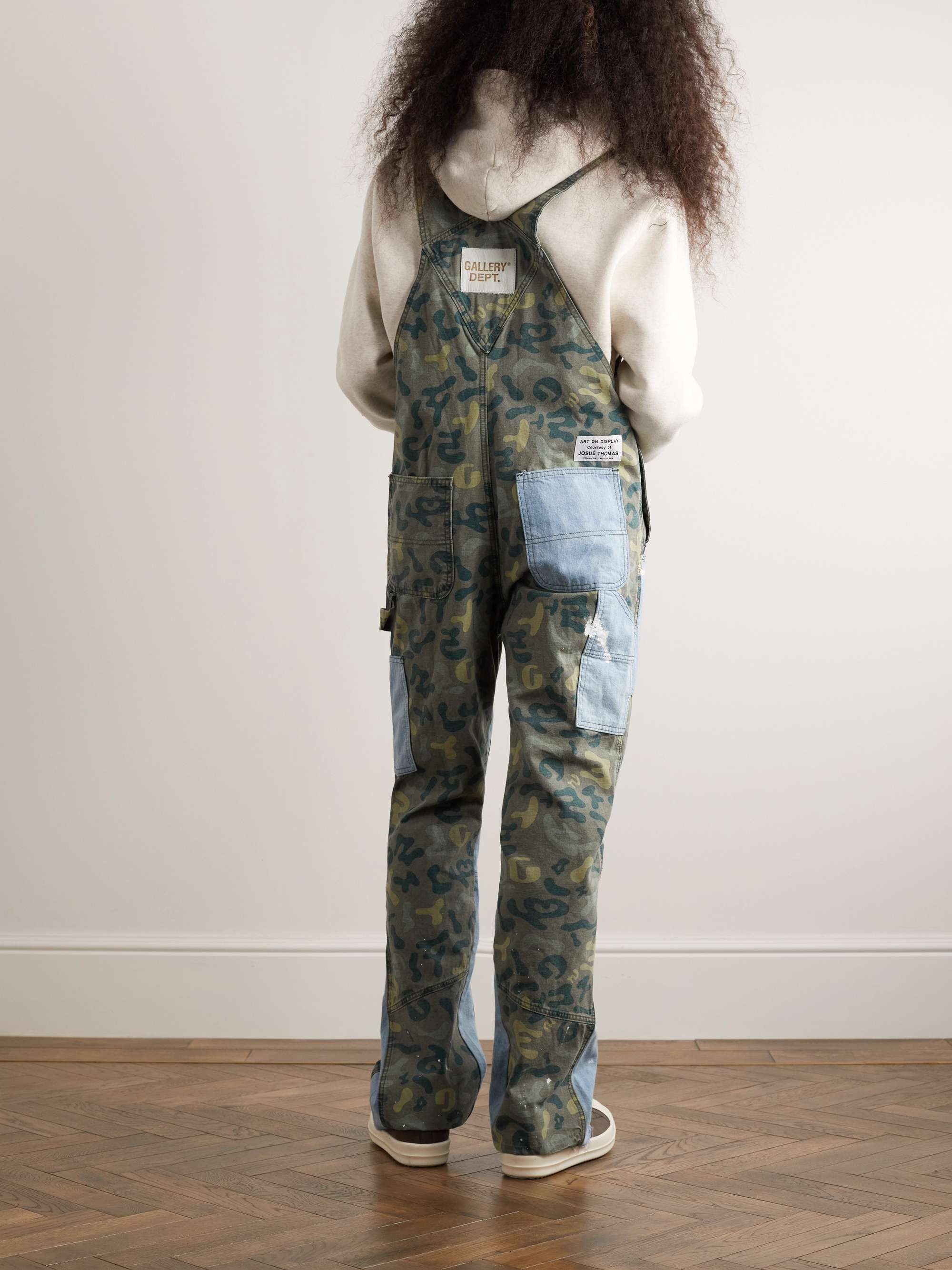 GALLERY DEPT. Flared Paint-Splattered Camouflage-Print Overalls