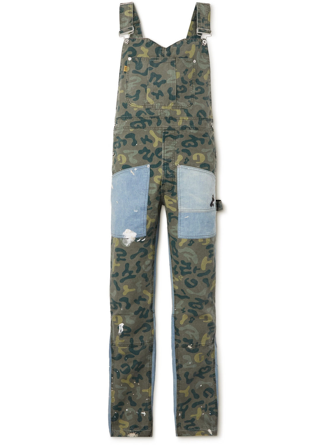 Gallery Dept. Flared Paint-splattered Camouflage-print Overalls In Unknown