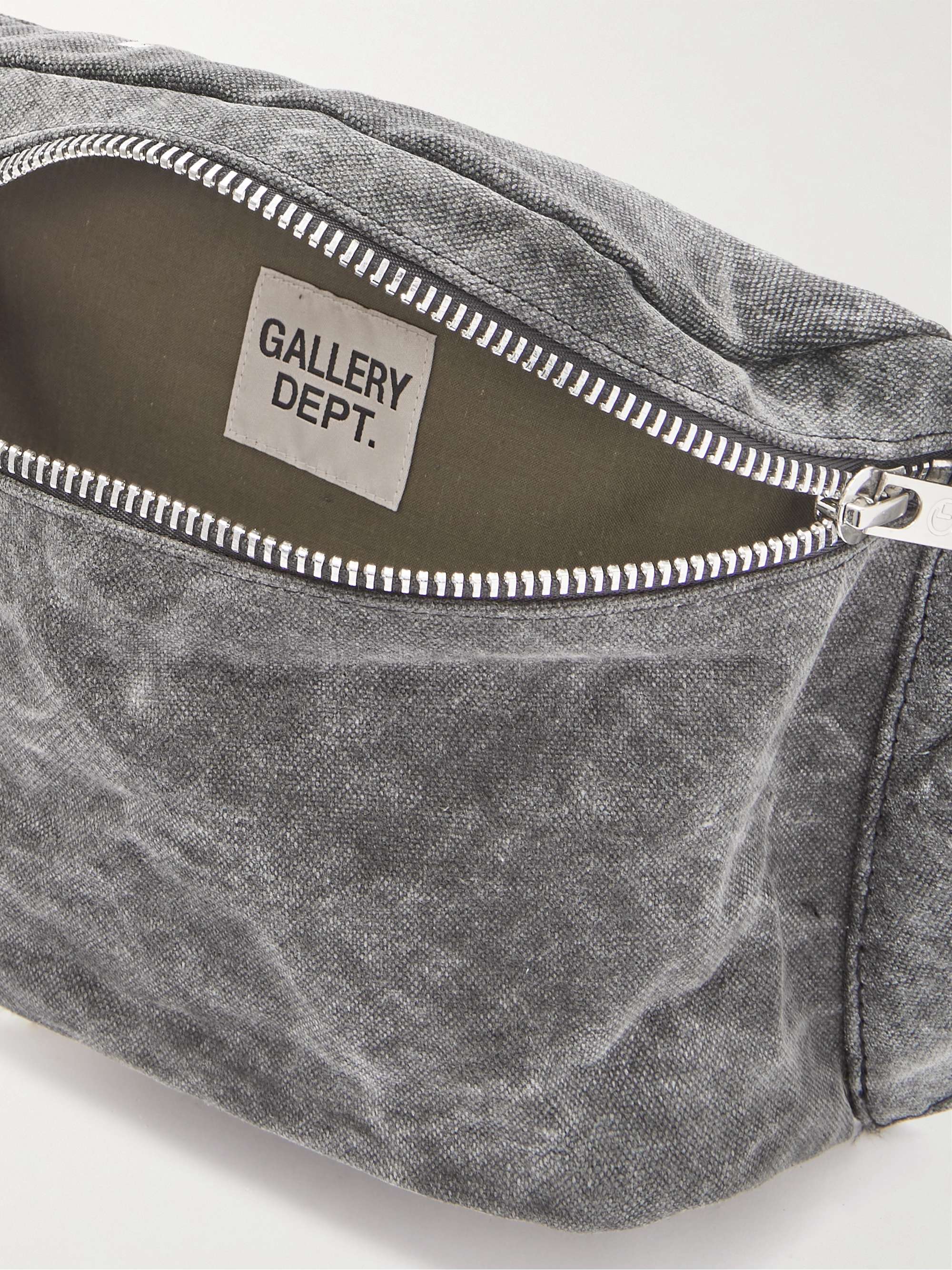 GALLERY DEPT. Logo-Appliquéd Distressed Printed Cotton-Canvas Belt Bag