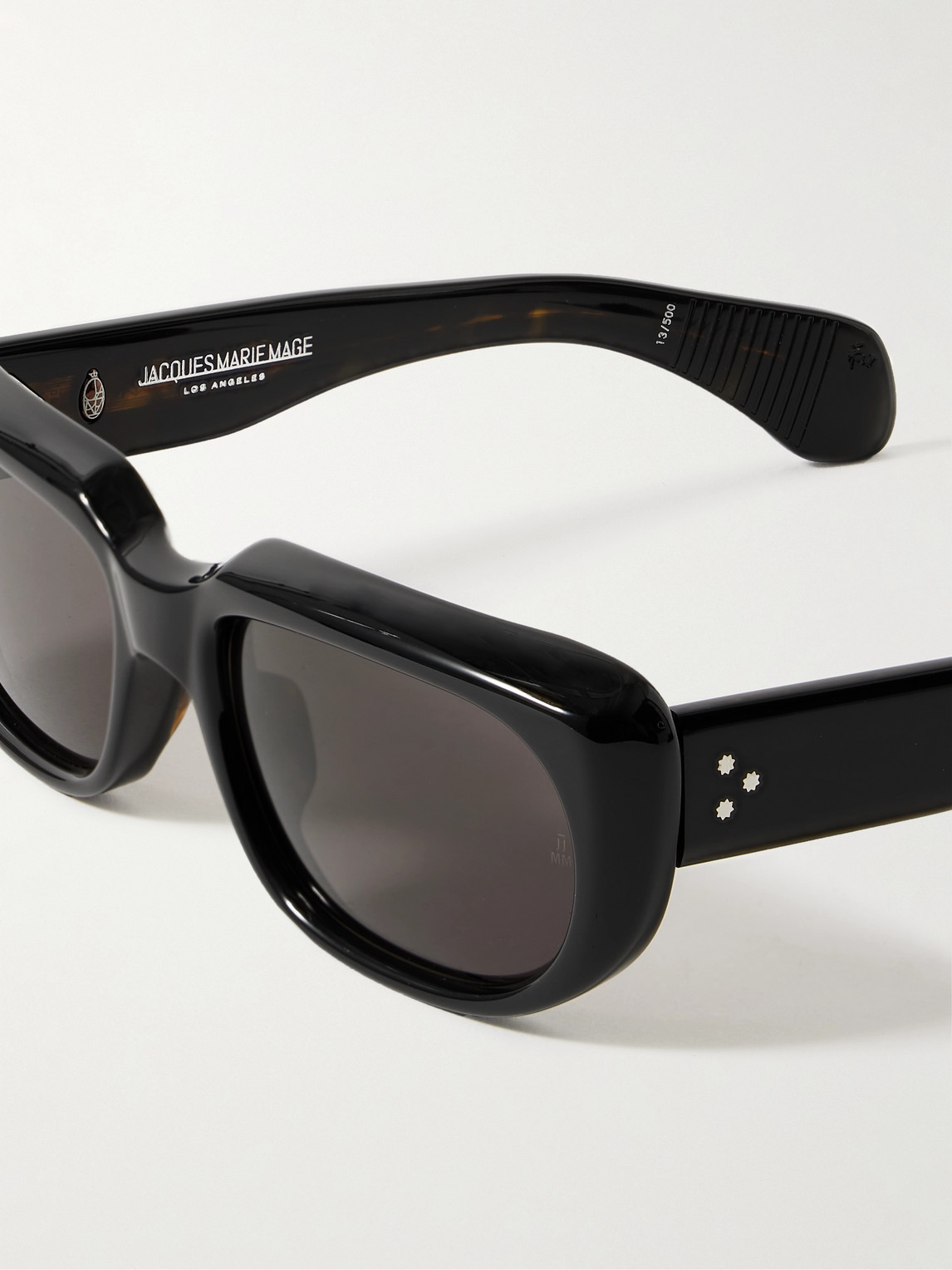 Shop Jacques Marie Mage Sartet Rectangular-frame Acete Sunglasses In Black