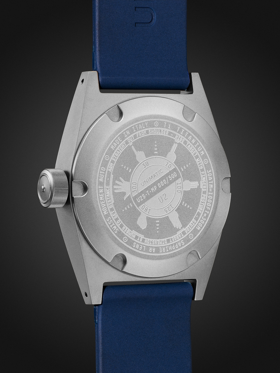 Shop Unimatic Model Two Limited Edition Automatic 38mm Titanium And Tpu Watch, Ref. No. U2s-t-mp In Blue