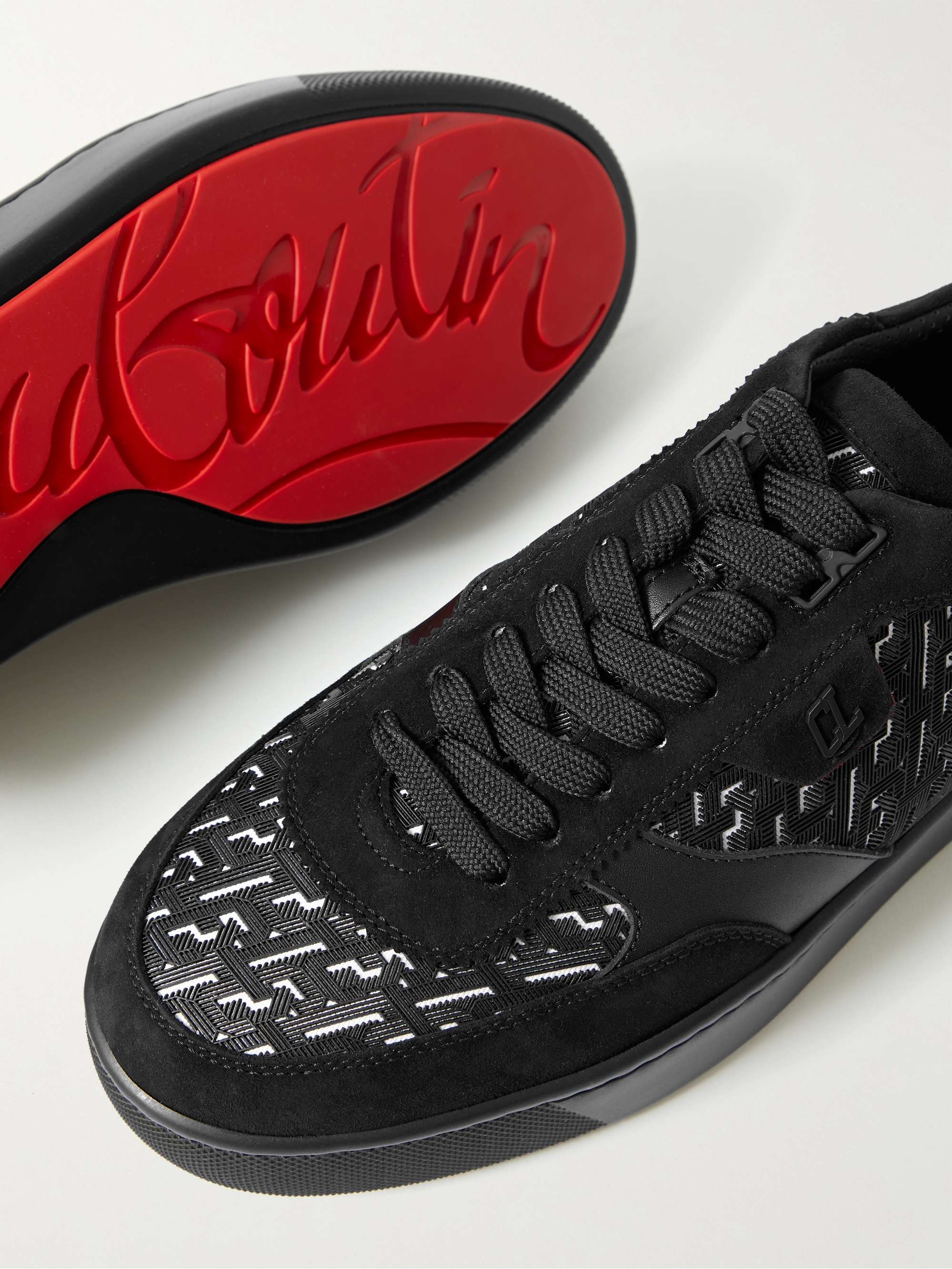 Happyrui Suede and Leather Trimmed Rubber Sneakers