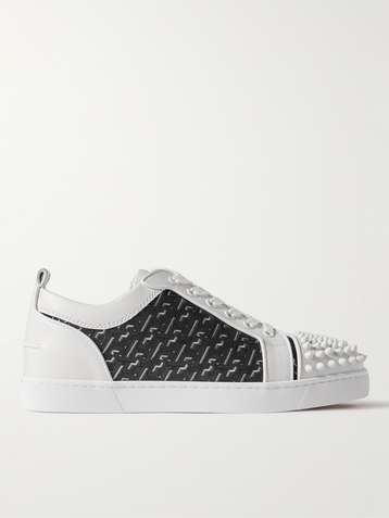 Christian Louboutin Louis Junior Spike-embellished Low-top Trainers in Gray  for Men