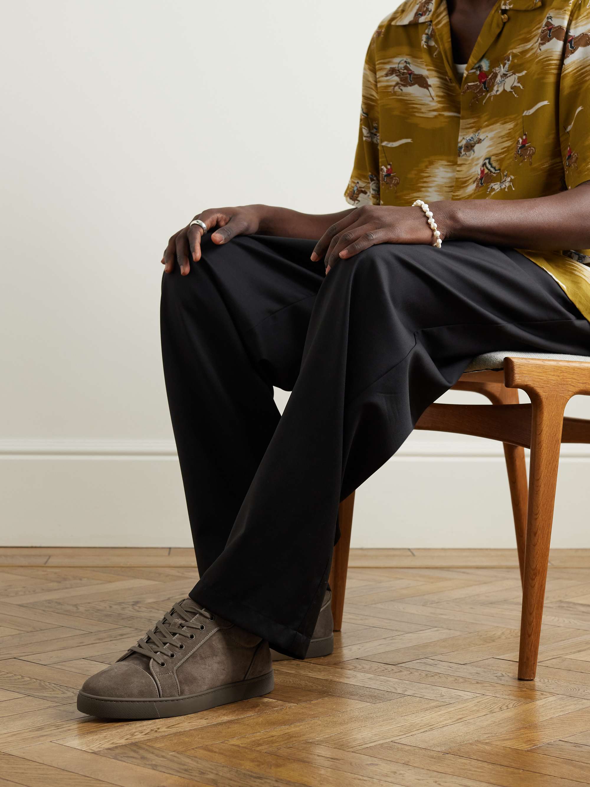 CHRISTIAN LOUBOUTIN Louis Junior Suede Sneakers for Men | MR PORTER