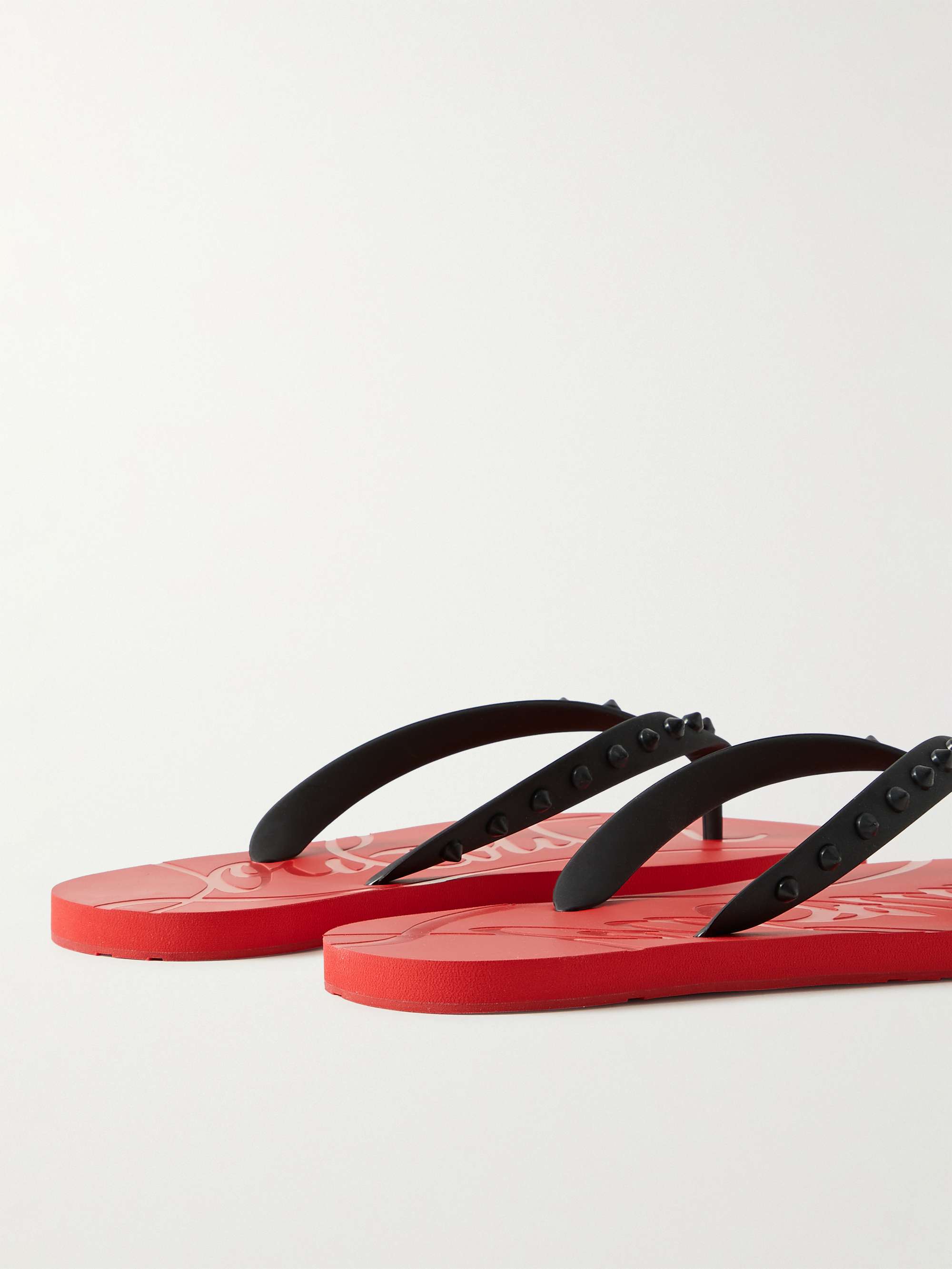 CHRISTIAN LOUBOUTIN Loubi Flip Spiked Rubber Flip-Flops