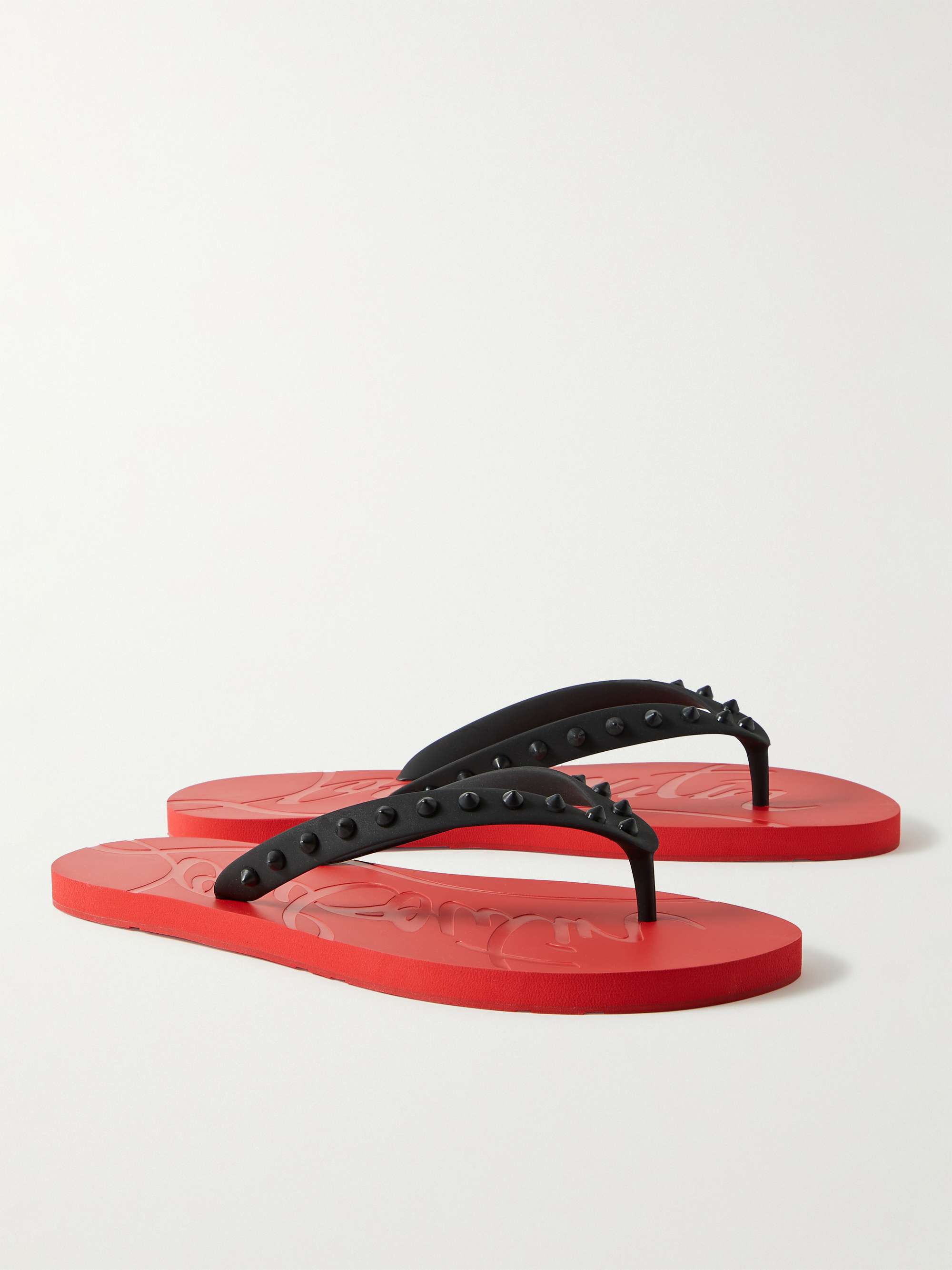 CHRISTIAN LOUBOUTIN Loubi Flip Spiked Rubber Flip-Flops