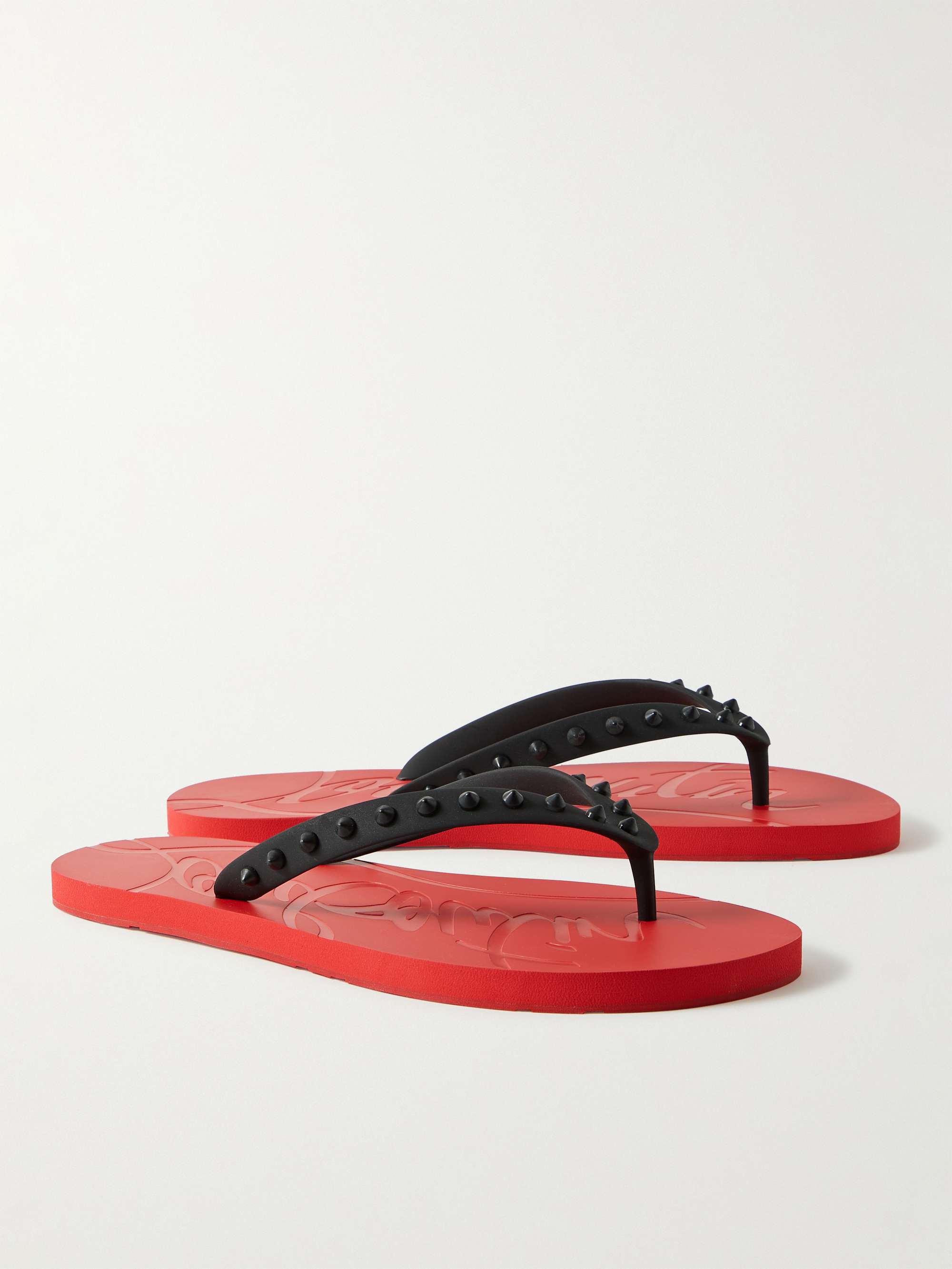 CHRISTIAN LOUBOUTIN Loubi Flip Spiked Rubber Flip Flops for Men | MR PORTER