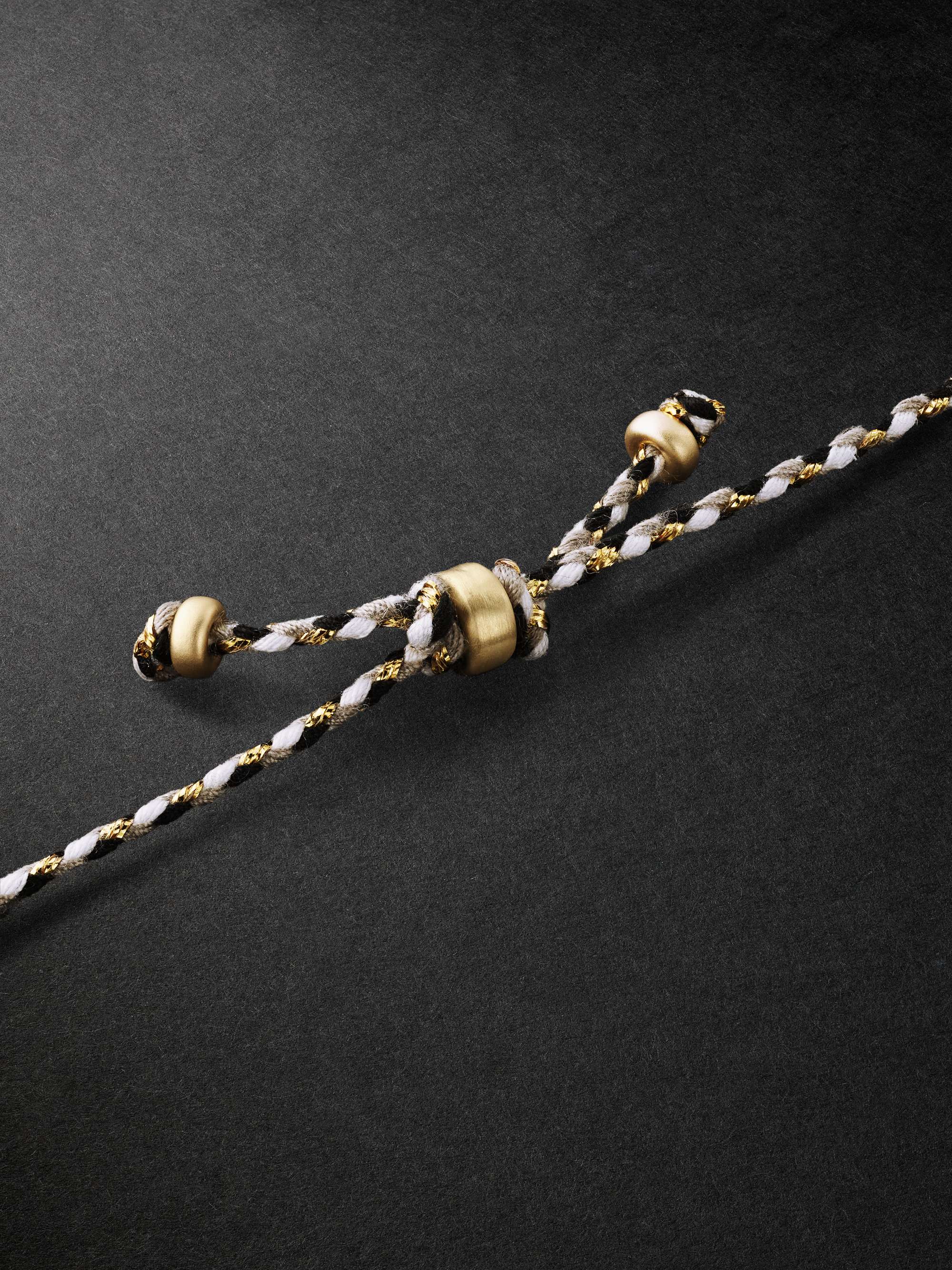 JACQUIE AICHE Gold, Aventurine and Cord Pendant Necklace