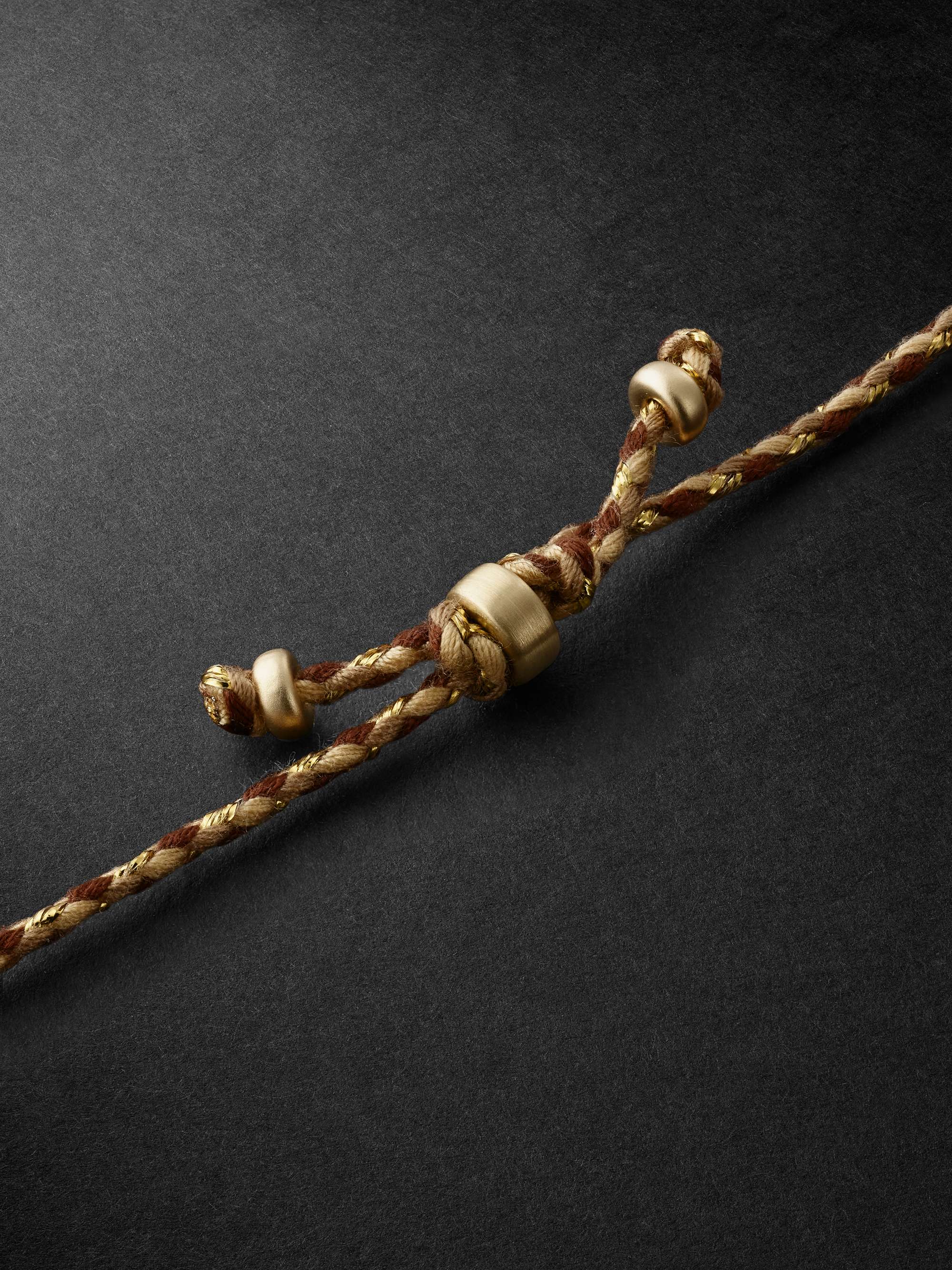 JACQUIE AICHE Gold, Tiger's Eye and Cord Pendant Necklace