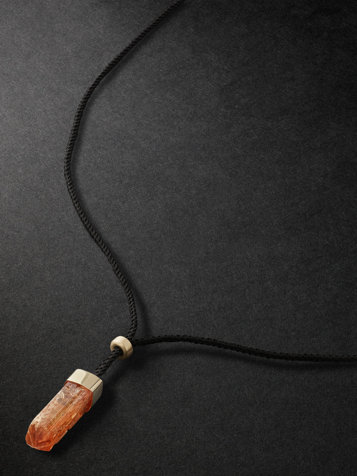 Jacquie Aiche Gold, Topaz And Cord Necklace In Orange