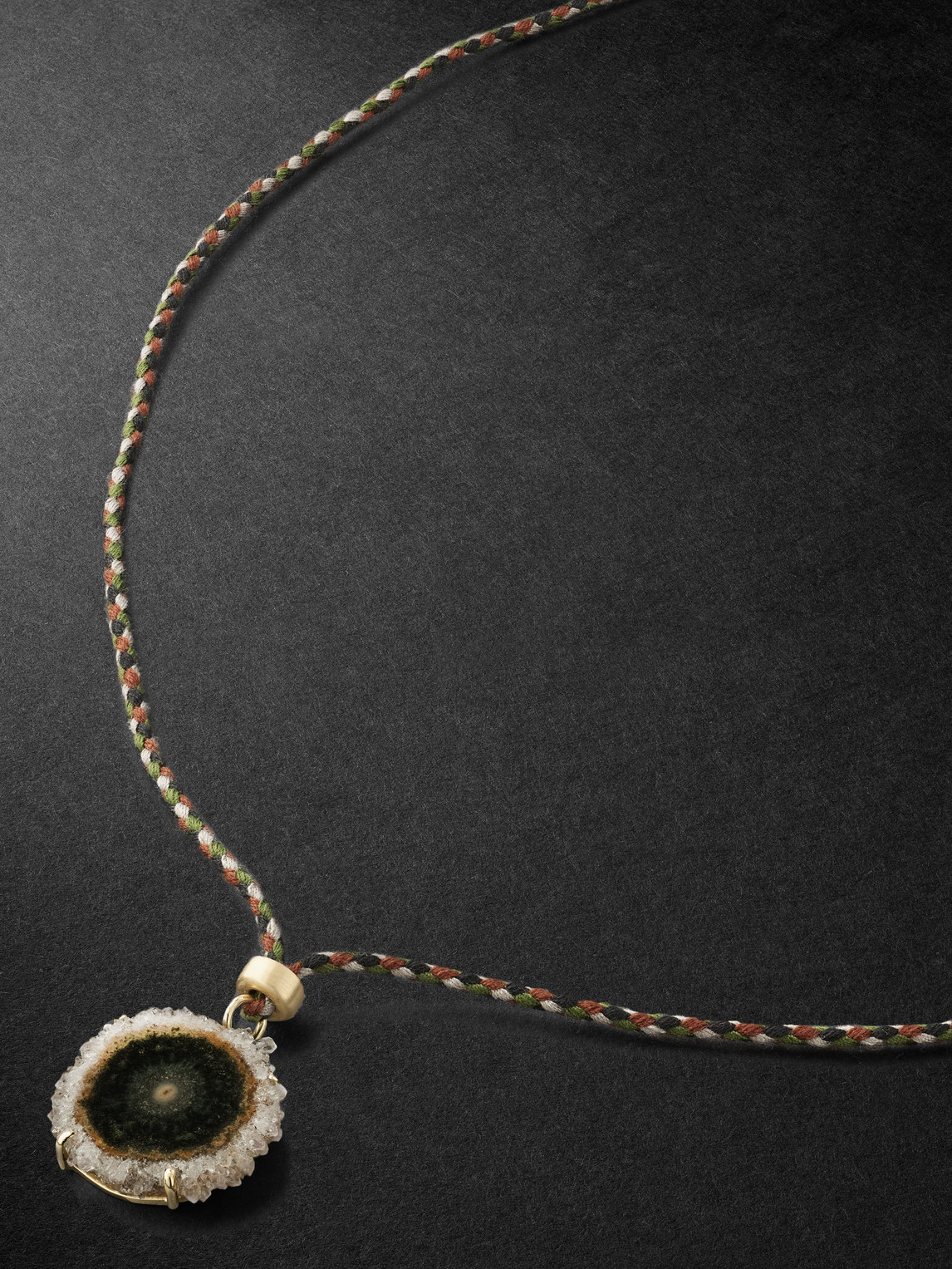 Jacquie Aiche Gold, Geode And Cord Pendant Necklace