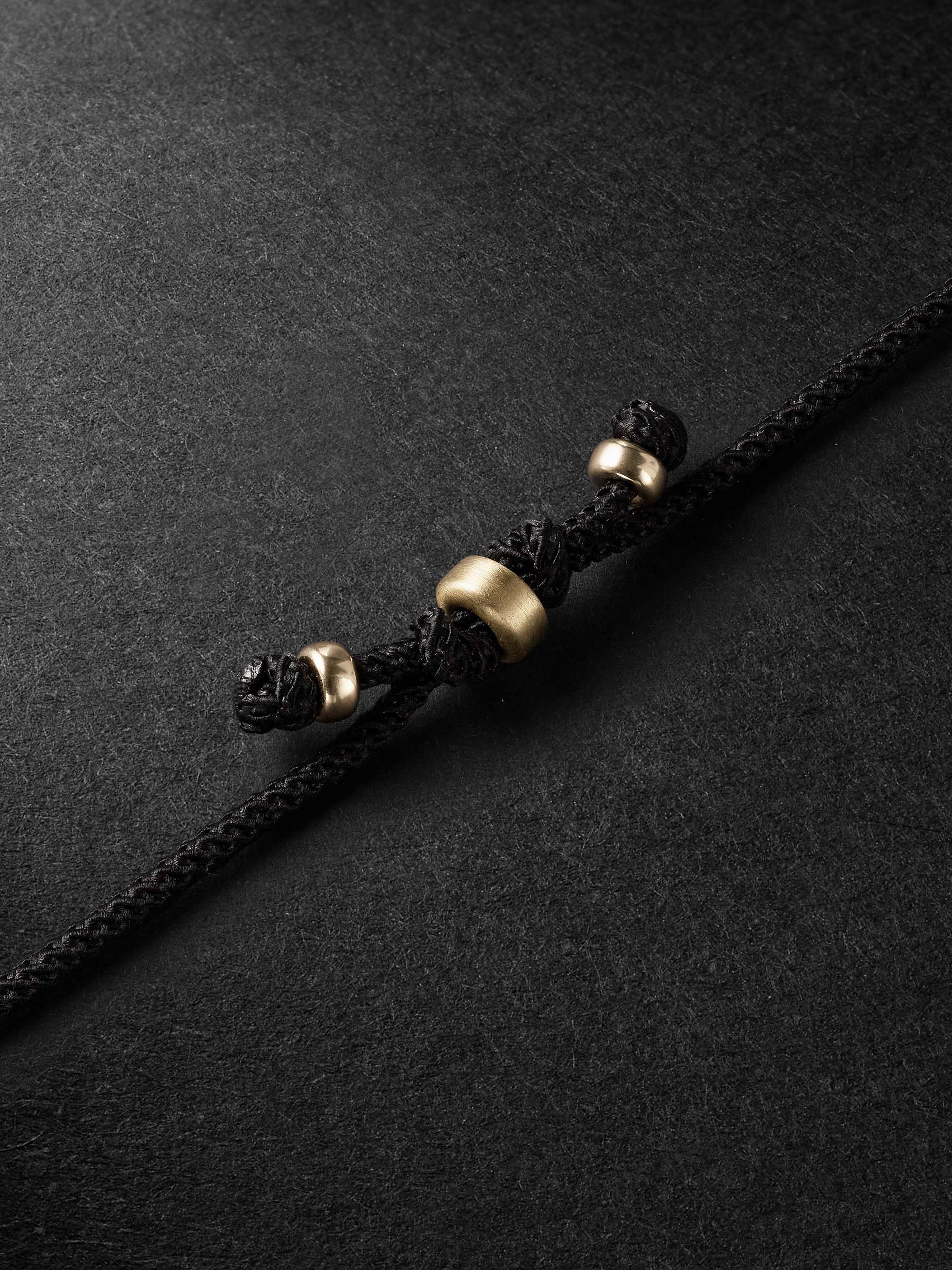 JACQUIE AICHE Gold, Malachite and Cord Pendant Necklace