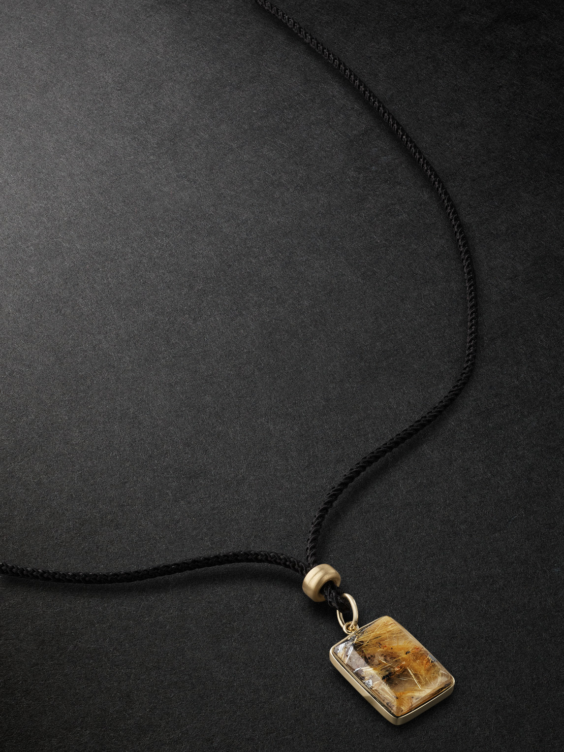 Jacquie Aiche Gold, Rutilated Quartz And Cord Pendant Necklace