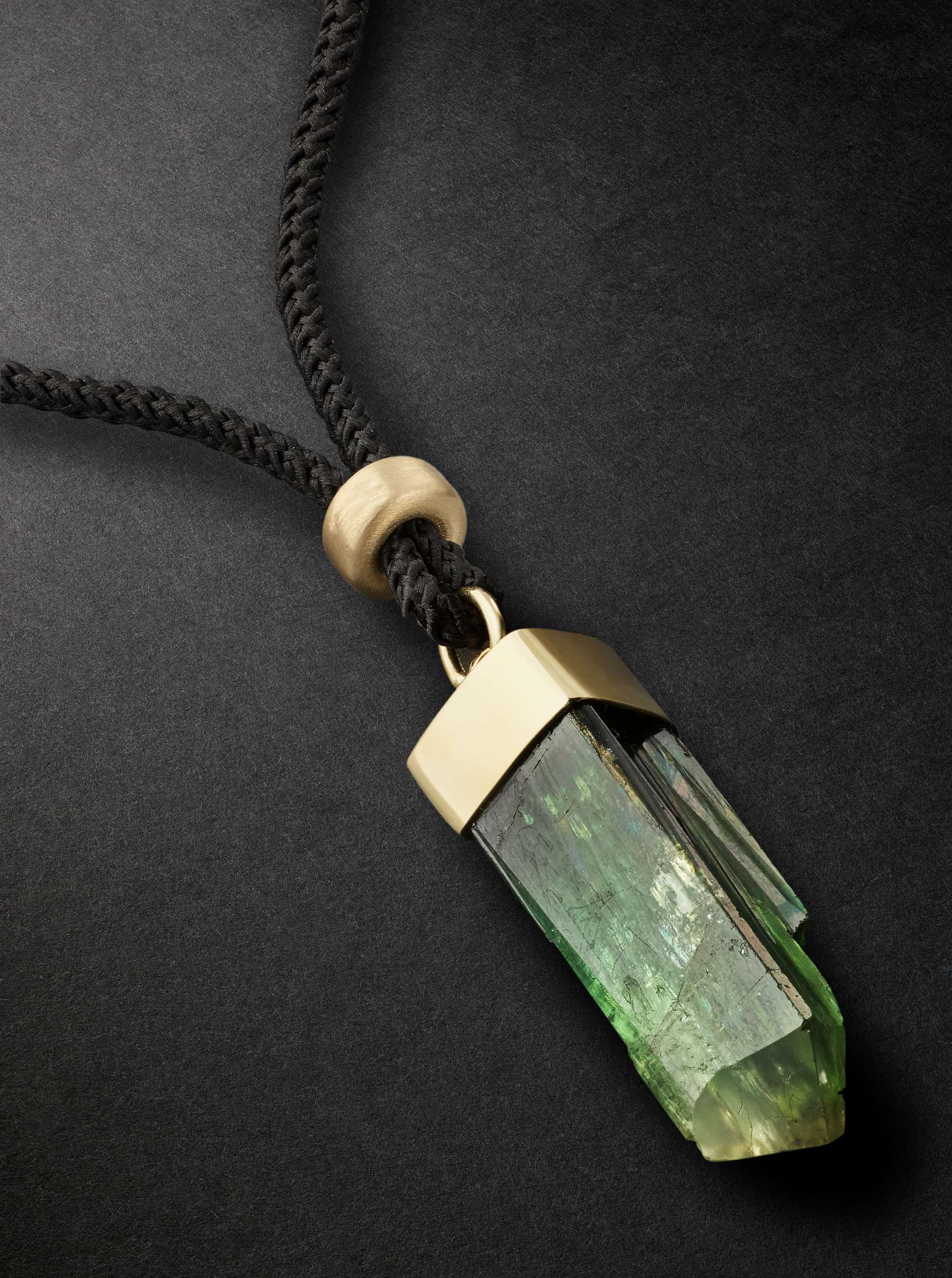 JACQUIE AICHE Gold, Tourmaline and Cord Necklace