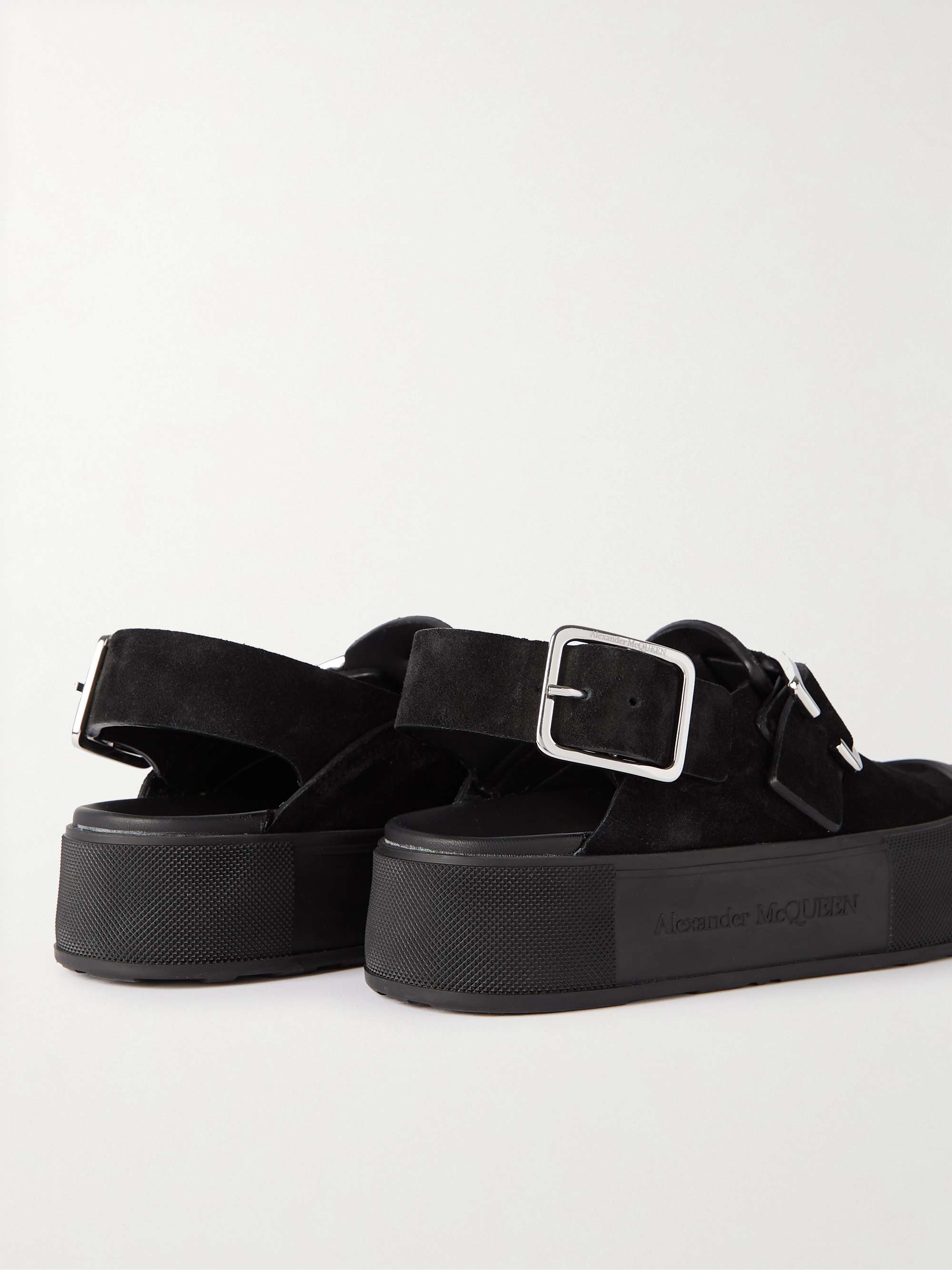 ALEXANDER MCQUEEN Exaggerated-Sole Suede Sandals