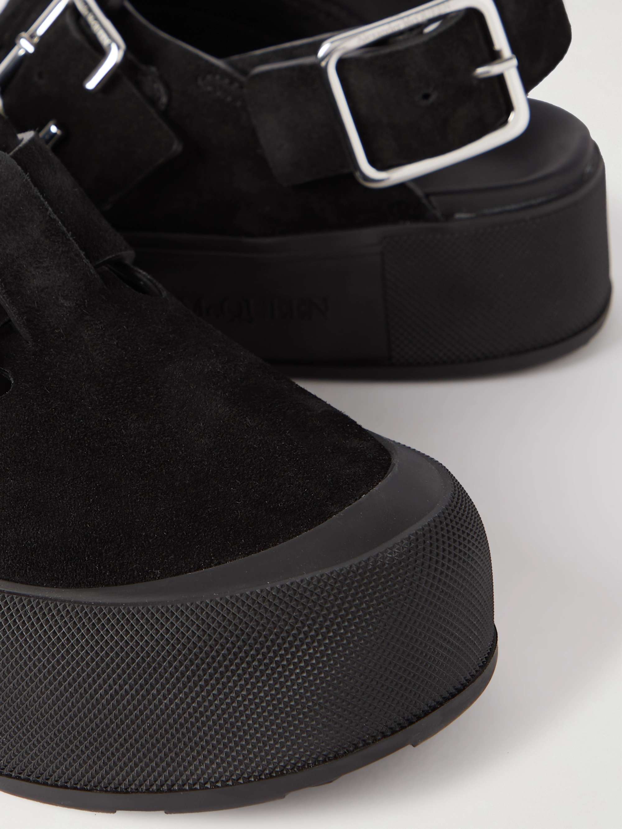 ALEXANDER MCQUEEN Exaggerated-Sole Suede Sandals
