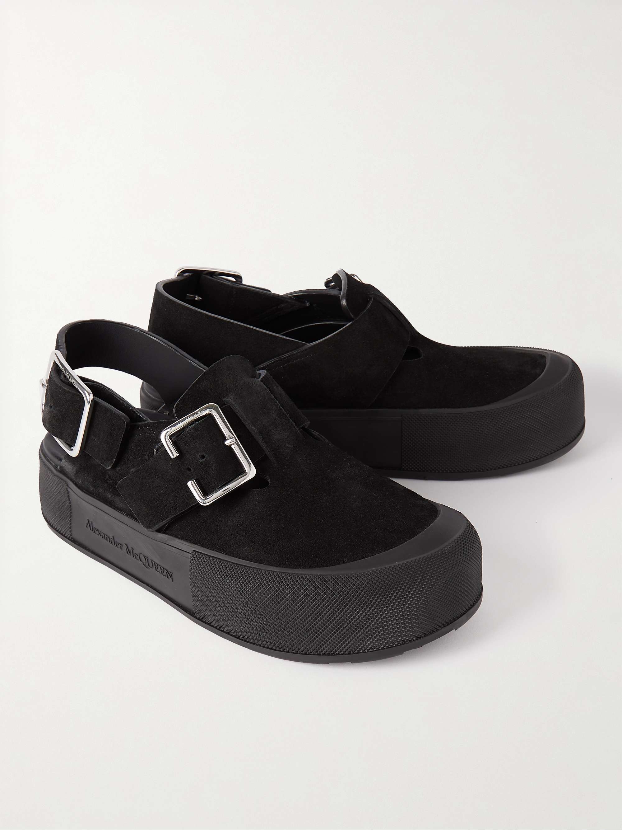 ALEXANDER MCQUEEN Exaggerated-Sole Suede Sandals