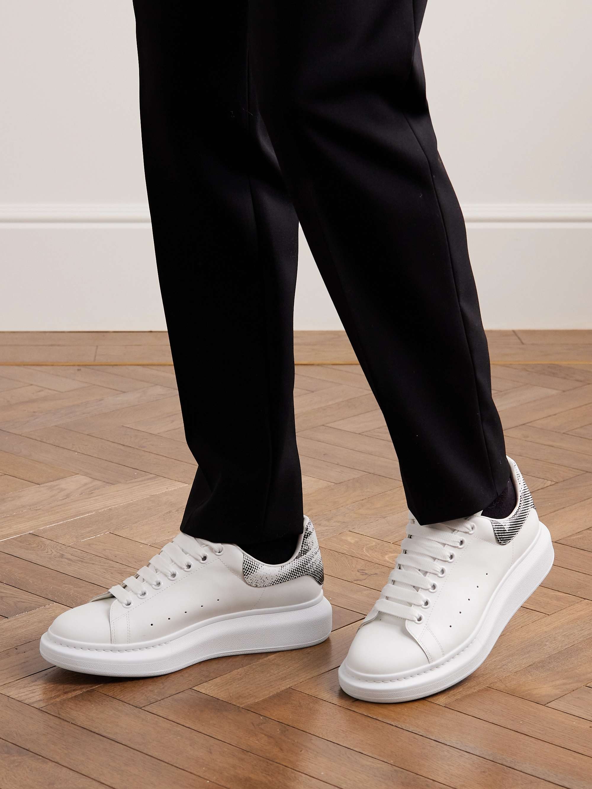 ALEXANDER MCQUEEN Printed Exaggerated-Sole Leather Sneakers