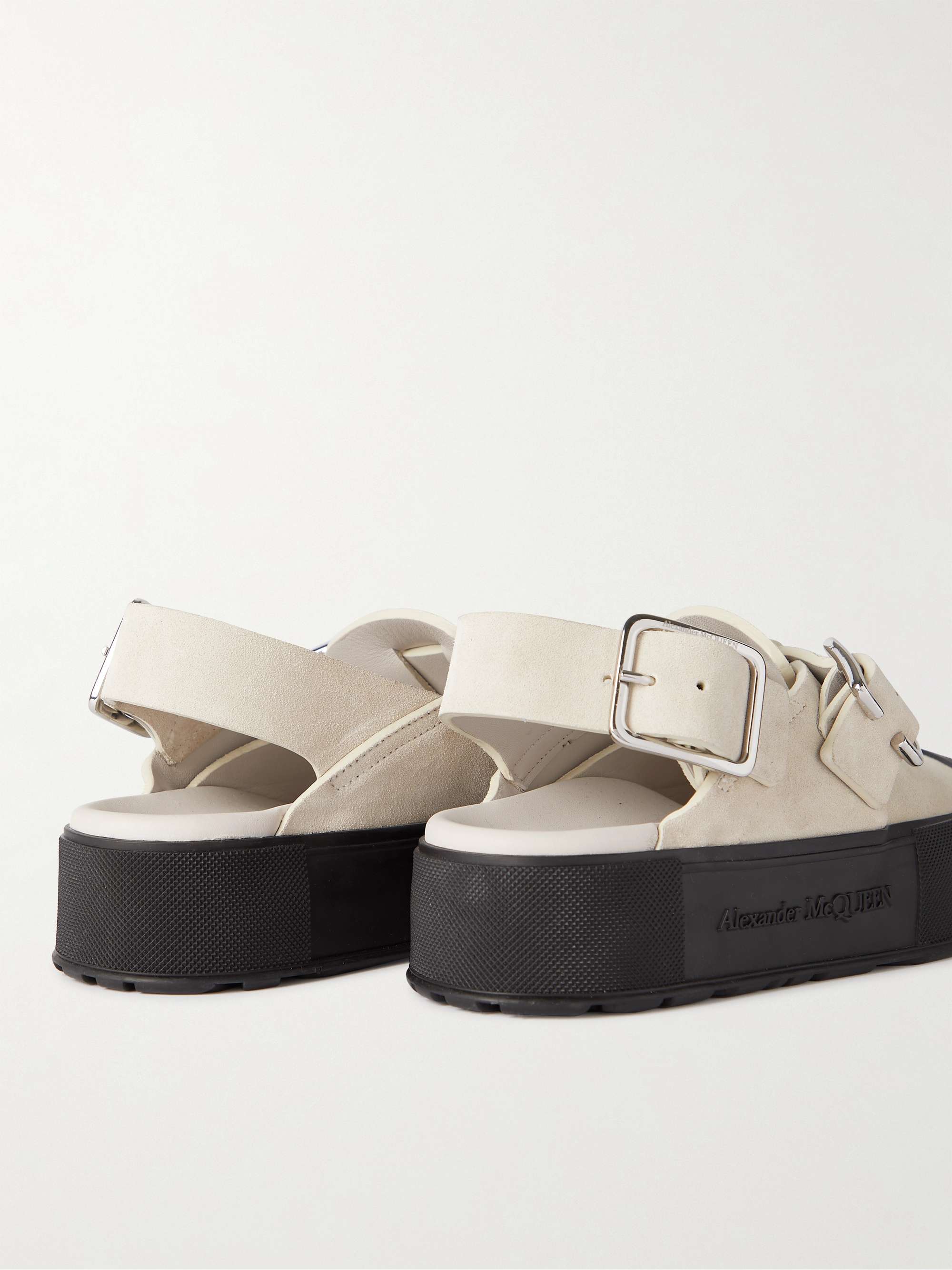 ALEXANDER MCQUEEN Exaggerated-Sole Suede Sandals